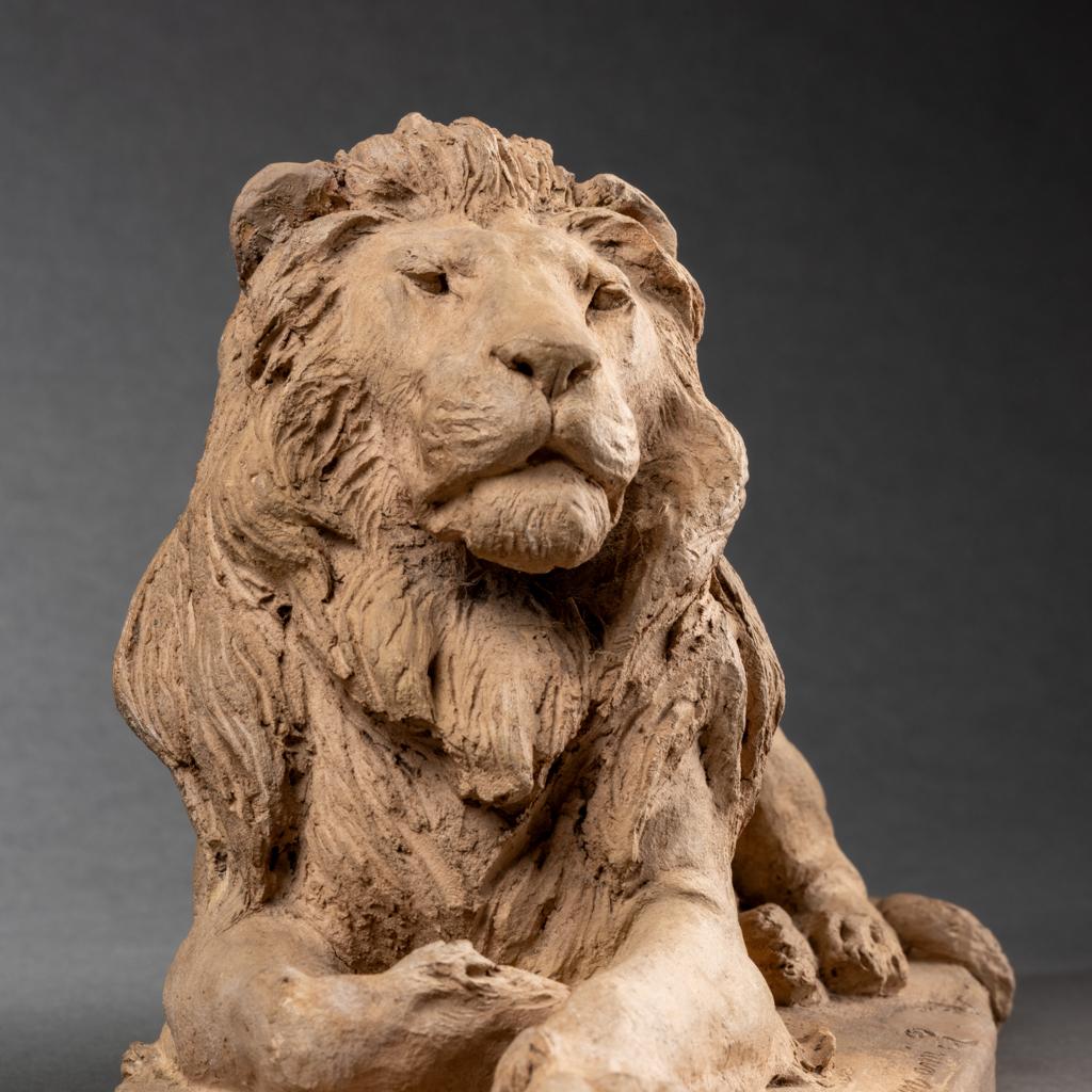 Ytiga Numata: „Lion“, original Terrakota, 1906 im Angebot 3