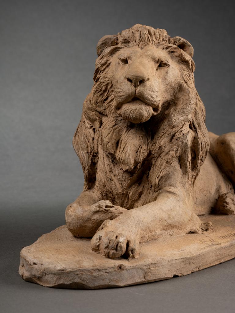 Ytiga Numata : « Lion », terracota originale, 1906 en vente 4