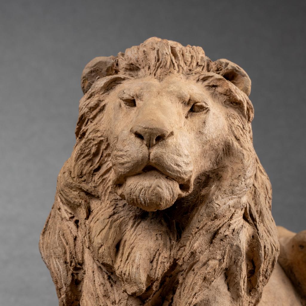 Ytiga Numata: „Lion“, original Terrakota, 1906 im Angebot 5