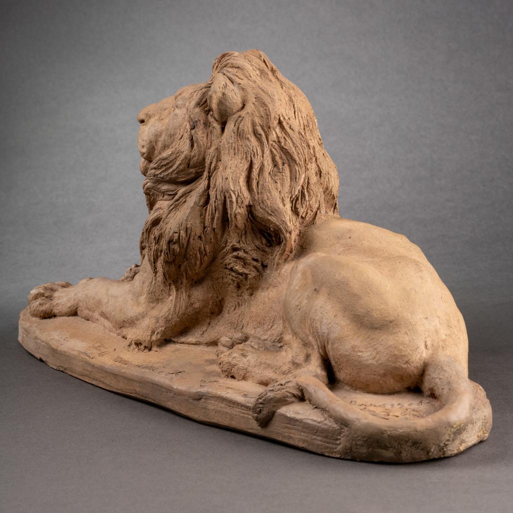Début du 20ème siècle Ytiga Numata : « Lion », terracota originale, 1906 en vente