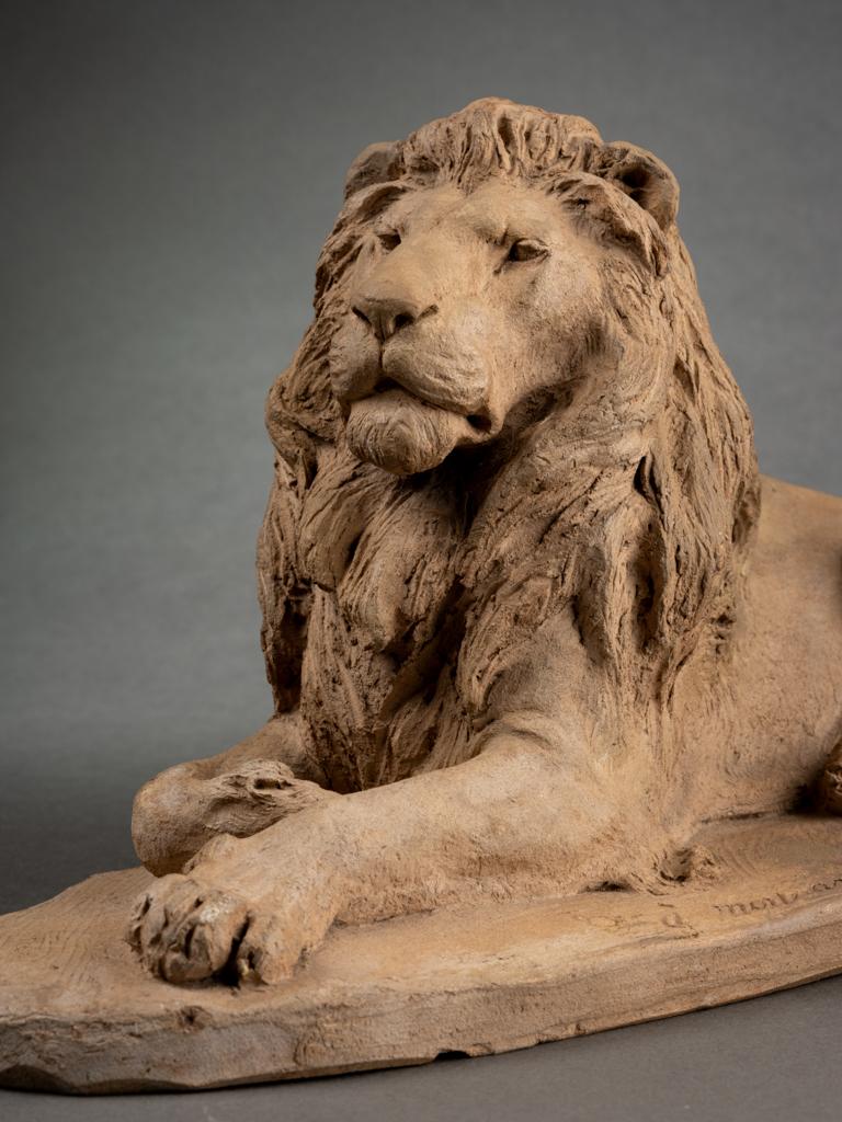 Ytiga Numata : « Lion », terracota originale, 1906 en vente 1