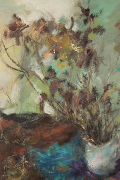Yu Wang Still Life Original Oil On Canvas "Withered Beauty"