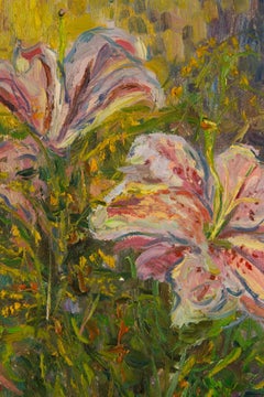 Peinture à l'huile impressionniste originale de Yu Xia « Lilies orientales »