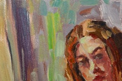 Portrait original de Yu Xia sur toile « Femme près d'une fenêtre »