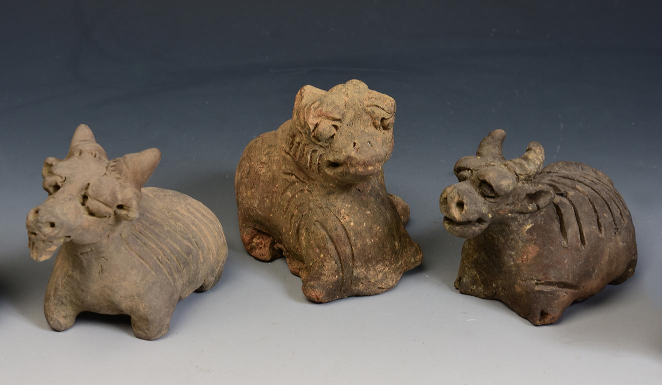 Yuan Dynasty, A Set of Rare Antique Chinese Pottery Animals For Sale 8