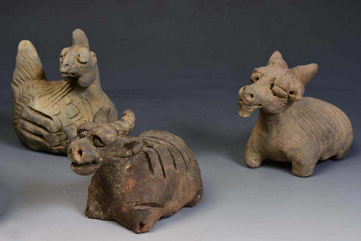 Yuan Dynasty, A Set of Rare Antique Chinese Pottery Animals For Sale 1