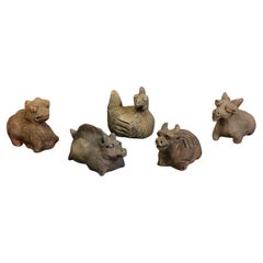 Yuan Dynasty, A Set of Rare Antique Chinese Pottery Animals