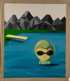 Yuan Zhou Óleo sobre lienzo original contemporáneo "Montañas y agua"