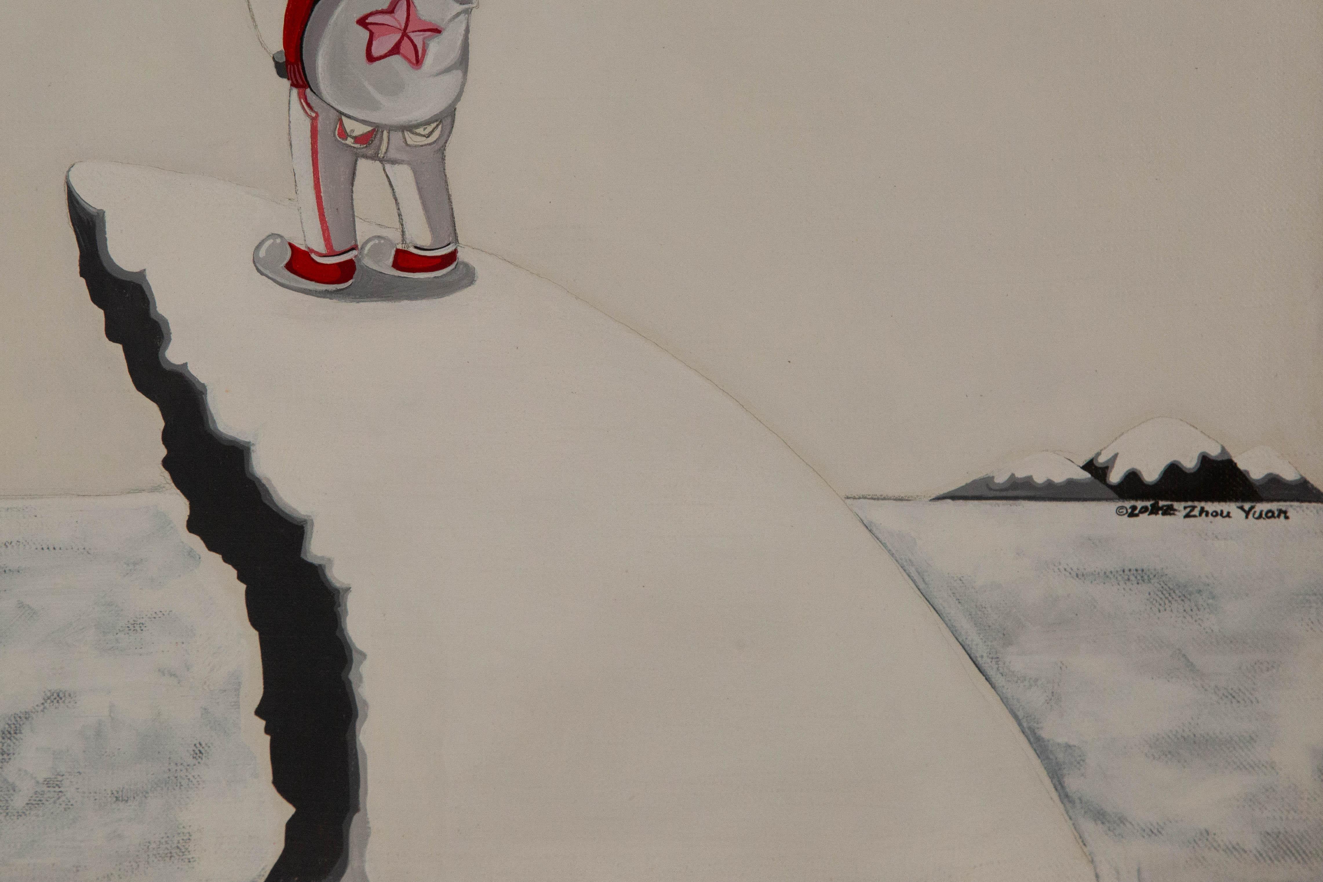 Yuan Zhou Surrealist Original Acrylic On Canvas 