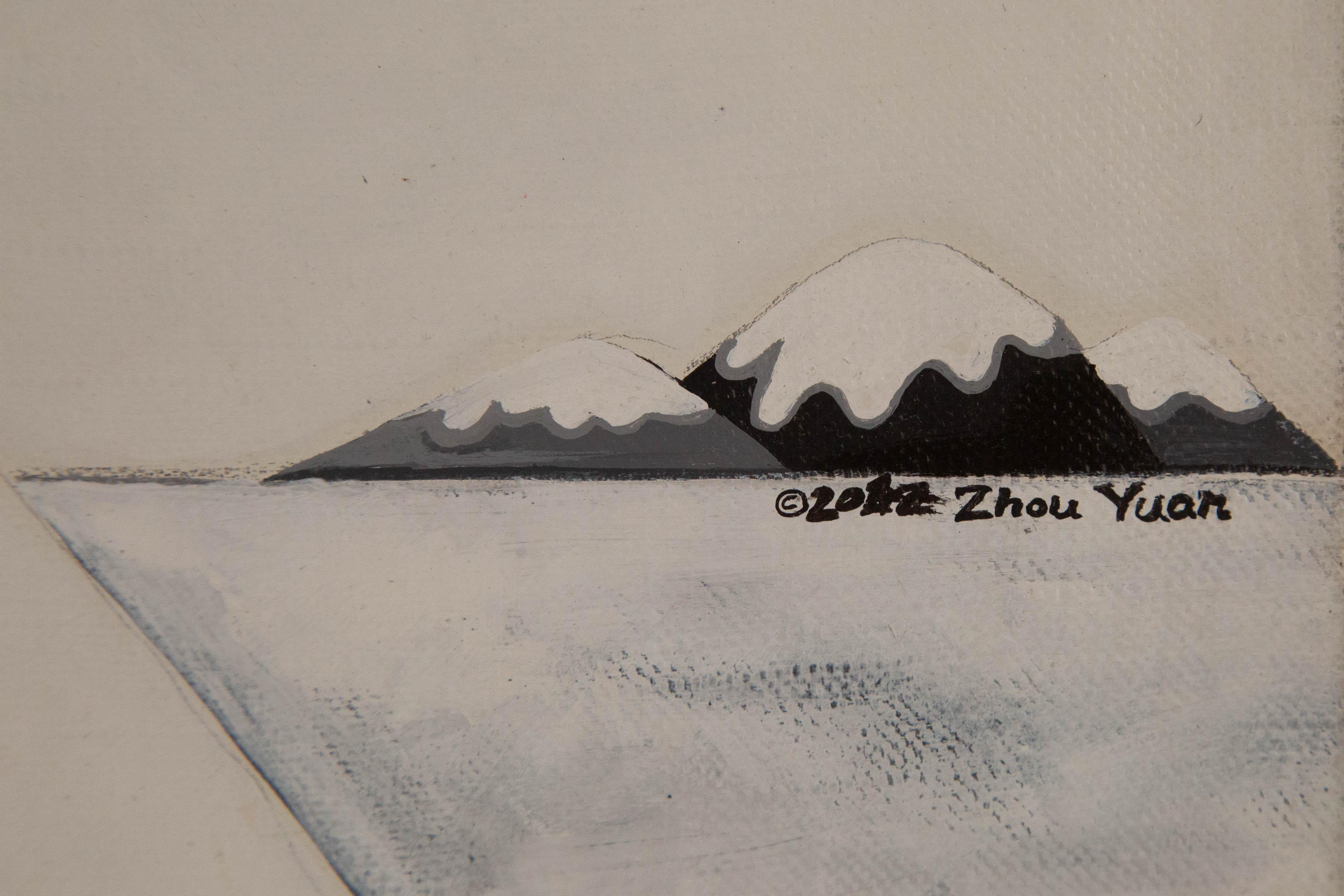 Yuan Zhou Surrealist Original Acrylic On Canvas 