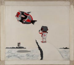 Yuan Zhou Acrílico original surrealista sobre lienzo "Game Boy"