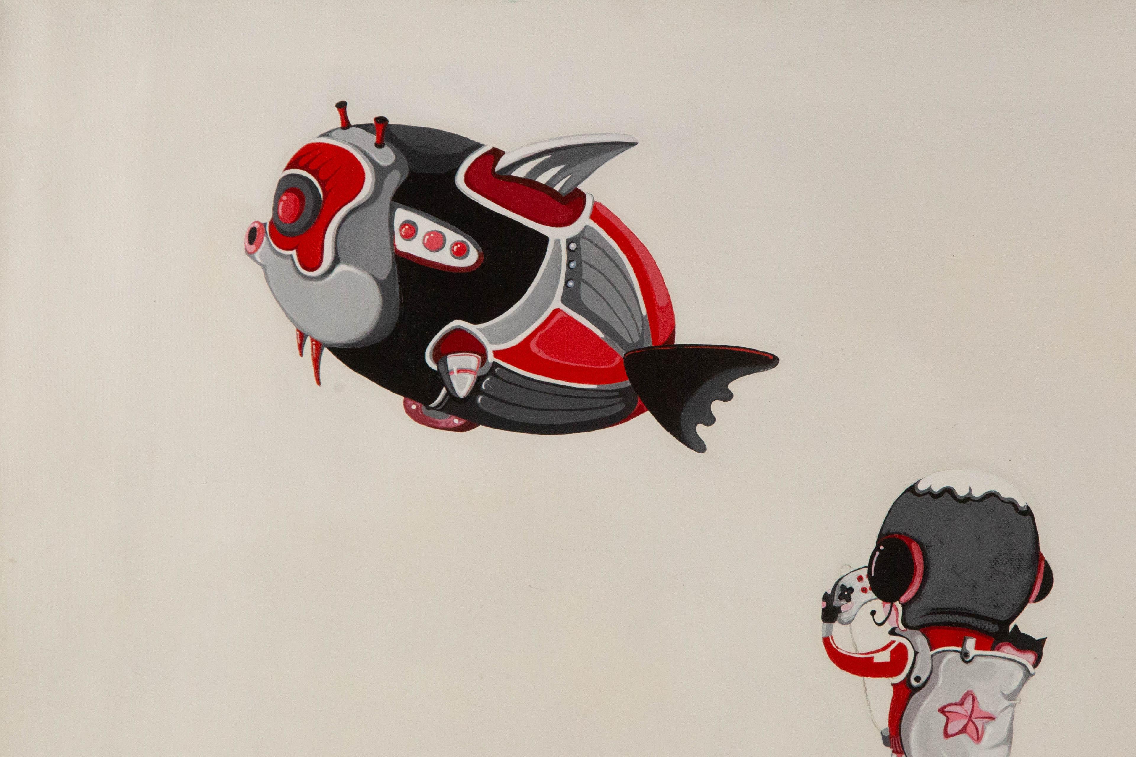 Yuan Zhou Surrealist Original Acrylic On Canvas 