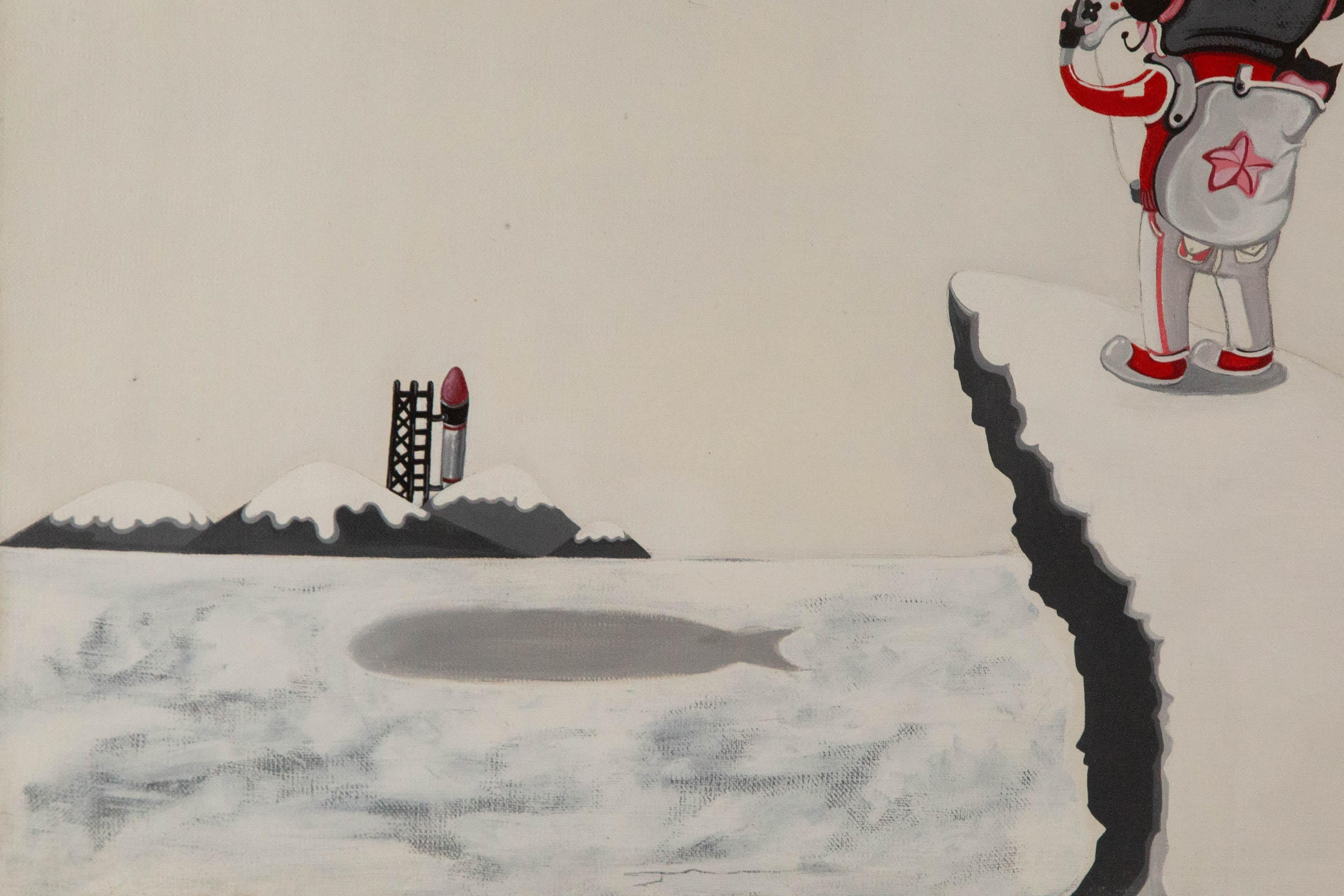 Yuan Zhou Surrealist Original Acrylic On Canvas 