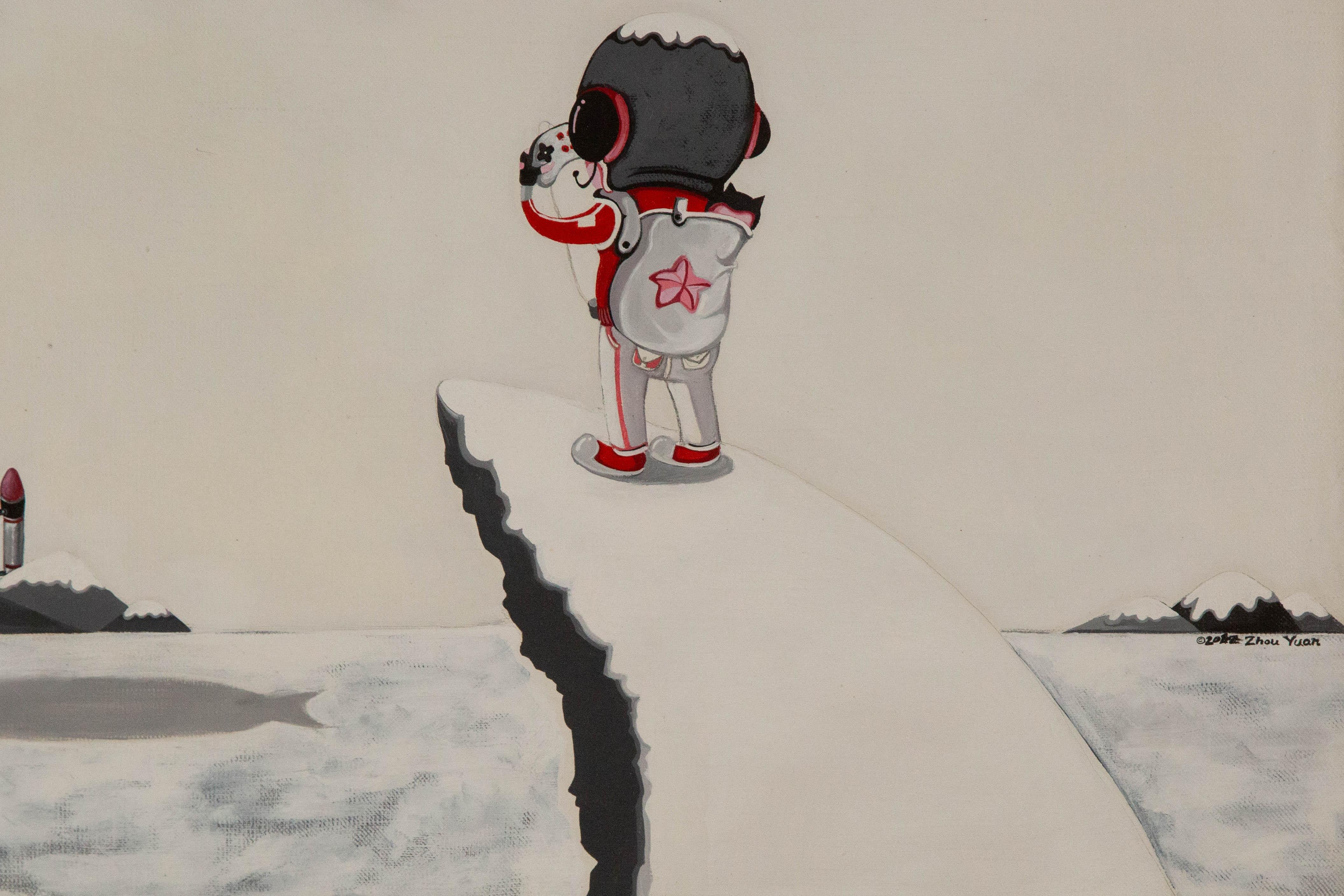 Yuan Zhou Surrealist Original Acrylic On Canvas 