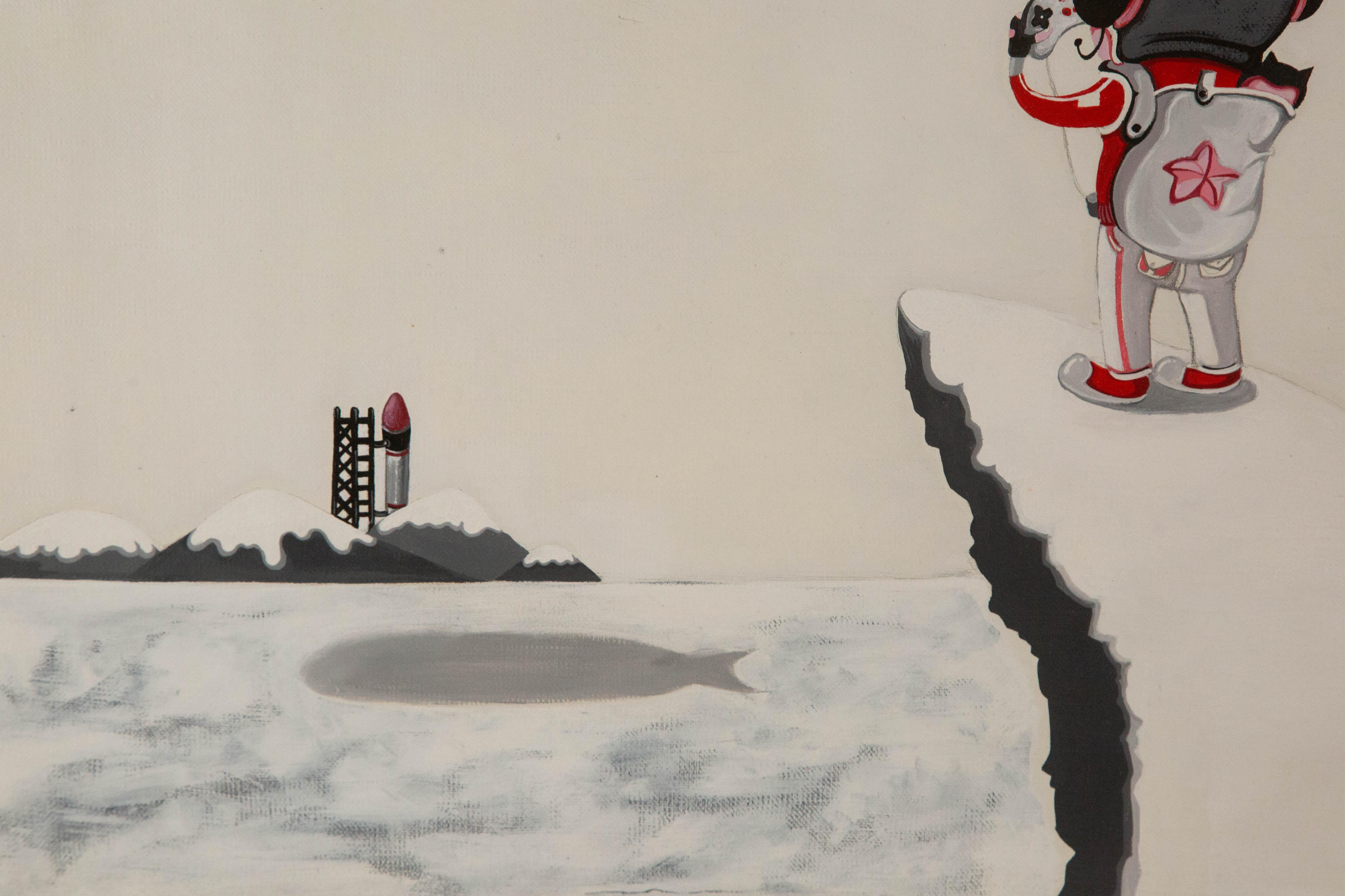 Yuan Zhou Surrealist Original Acrylic On Canvas 