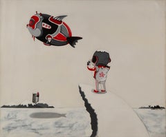 Yuan Zhou Acrílico original surrealista sobre lienzo "Game Boy"