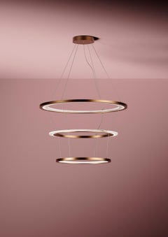 Yubiwa Suspension Pendant Lamp with Two Interlocking Rings by Alabastro Italiano