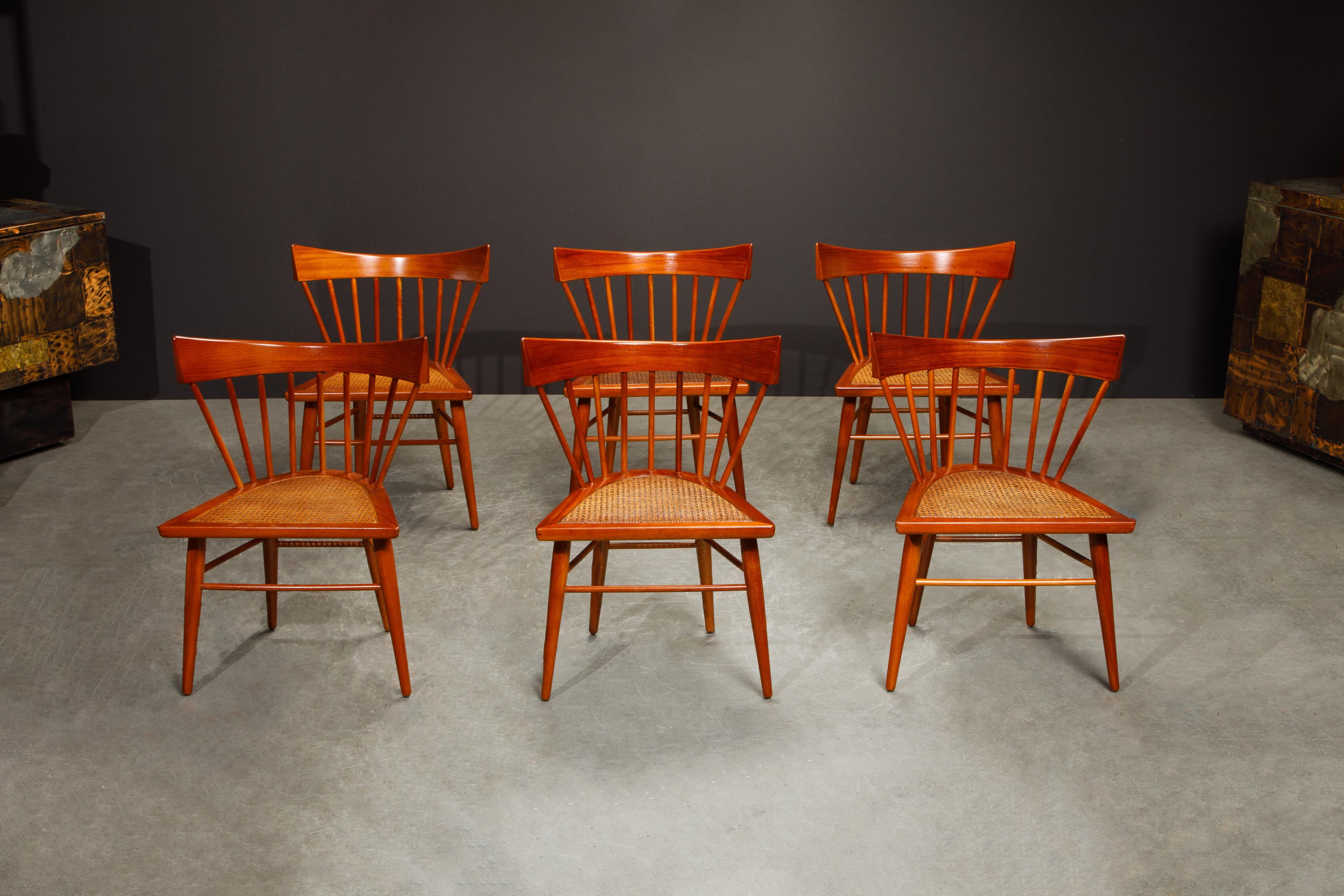 Polished 'Yucatan' Dining Chairs by Edmond Spence for Industria Mueblera, 1960s Signed For Sale