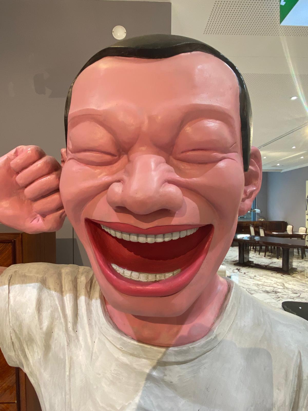 Yue Minjun’s Contemporary Terracotta Warrior No. 8 reflects a distinct Cynical Realism style, a contemporary Chinese art movement that emerged in the 1990s in response to rapid social and economic changes in China. Known for his signature depictions