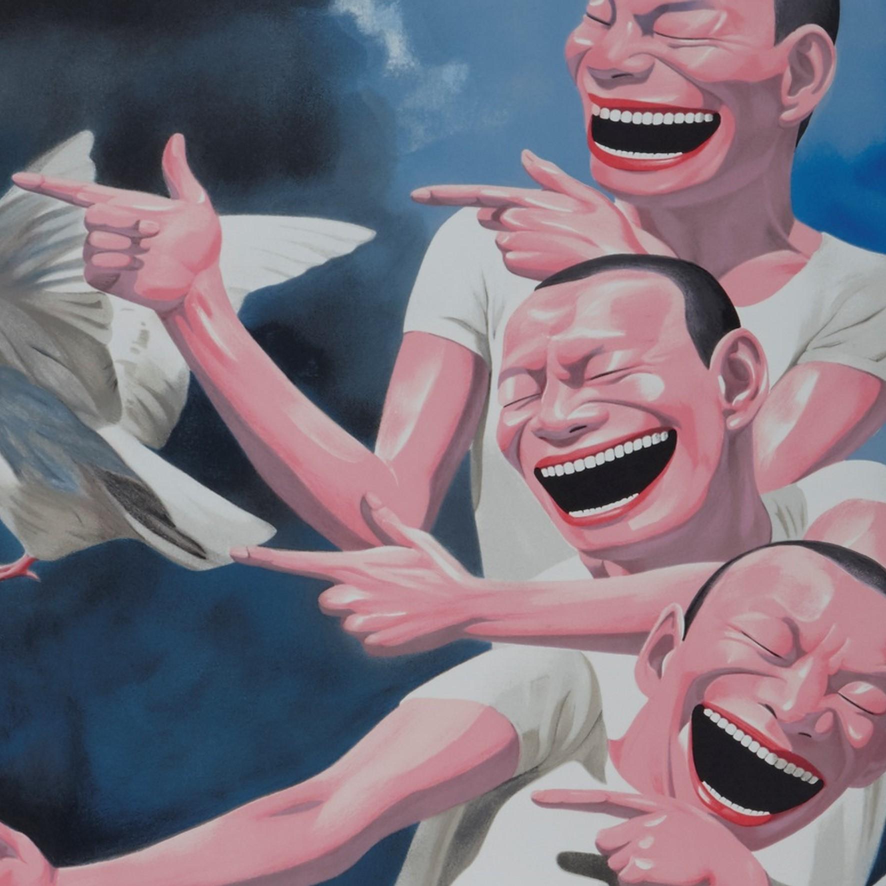 Lithographie Oiseaux de la paix, Yue Minjun, Art contemporain, édition limitée, Chine en vente 6