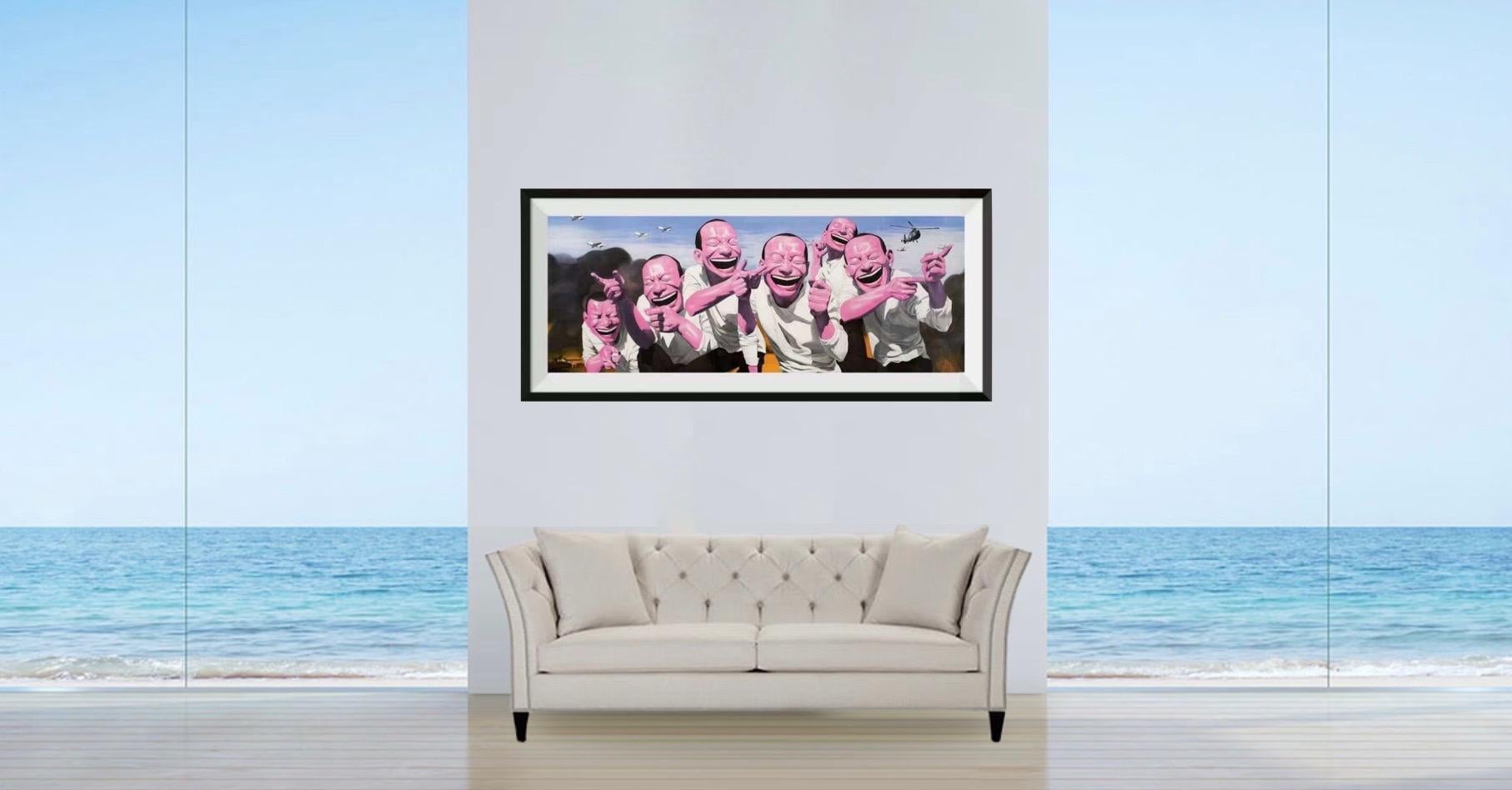 Zeitgenössische Kunst  Yue Minjun: Fighting Limitierte Auflage Druck im Angebot 1