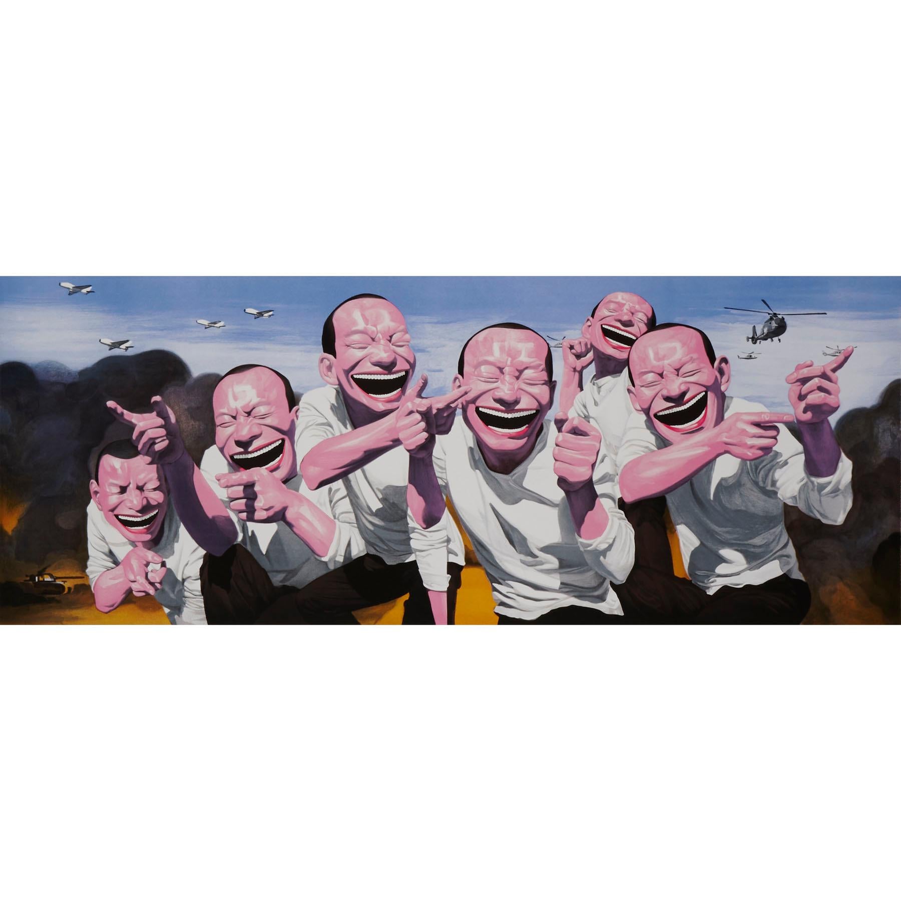Art, lithographie « Fighting » de Yue Minjun, édition limitée, art chinois, impression en vente 1