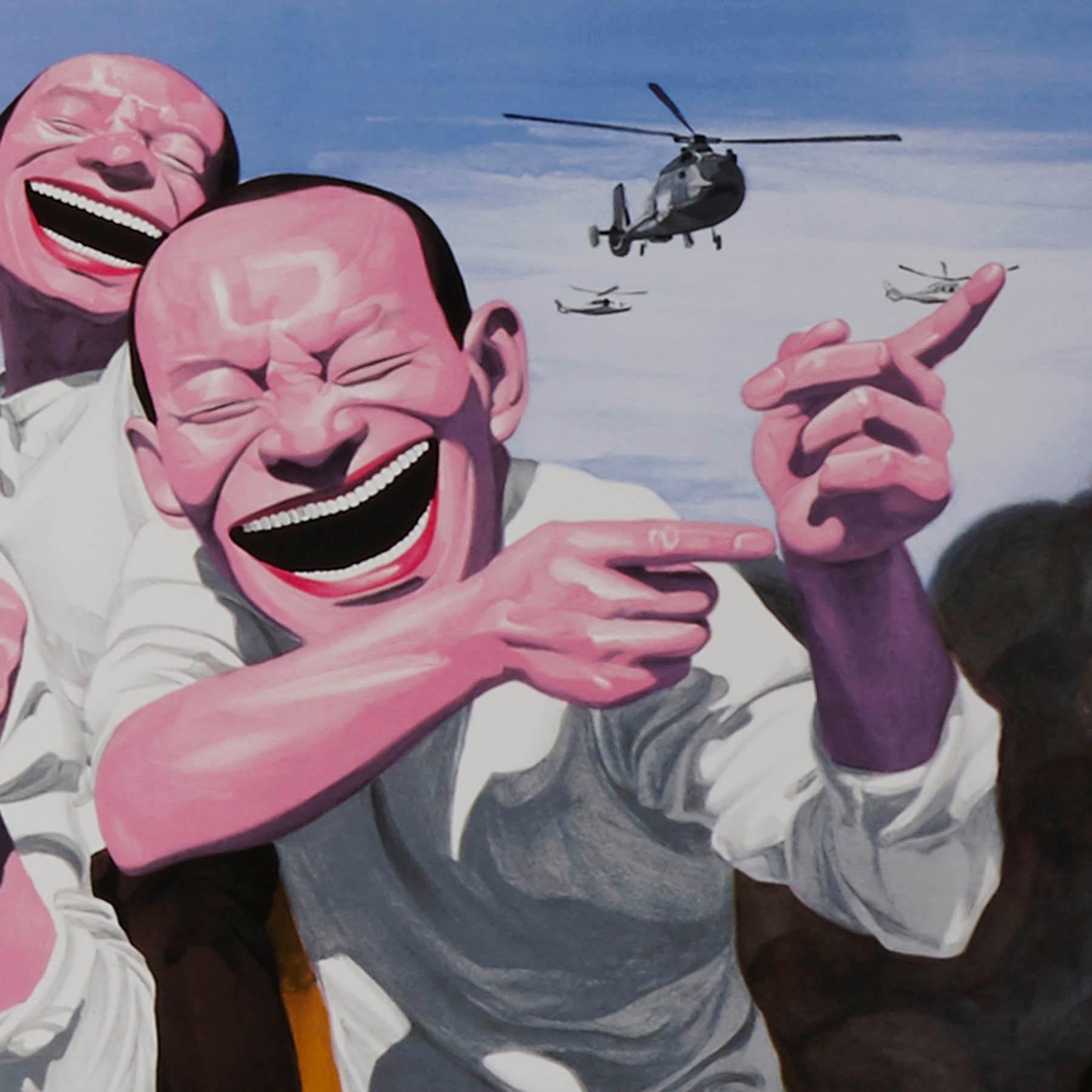 Art, lithographie « Fighting » de Yue Minjun, édition limitée, art chinois, impression en vente 3