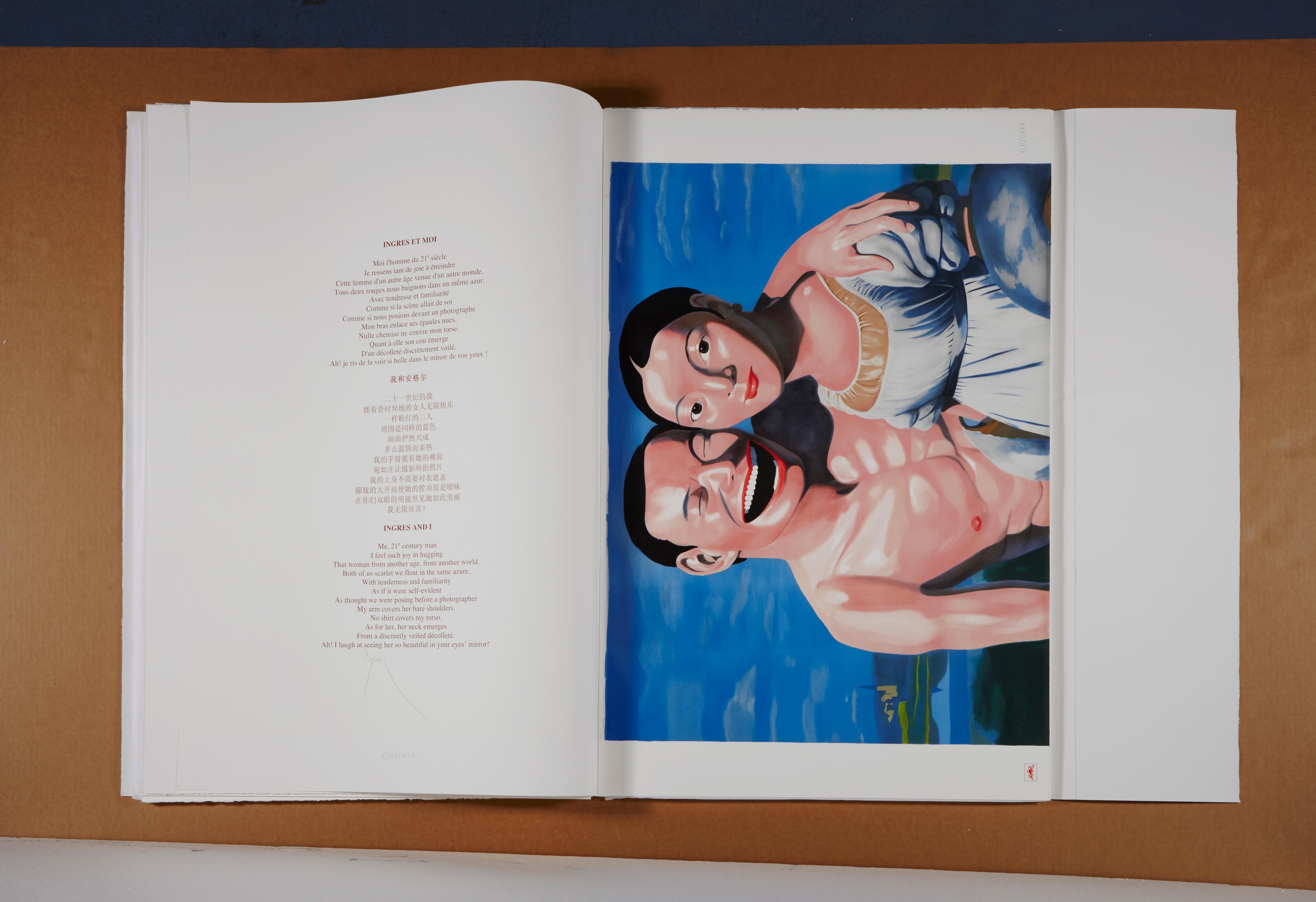 Ingres & I, Yue Minjun- Contemporary Art, Lithographie, Edition limitée, Chinois en vente 2