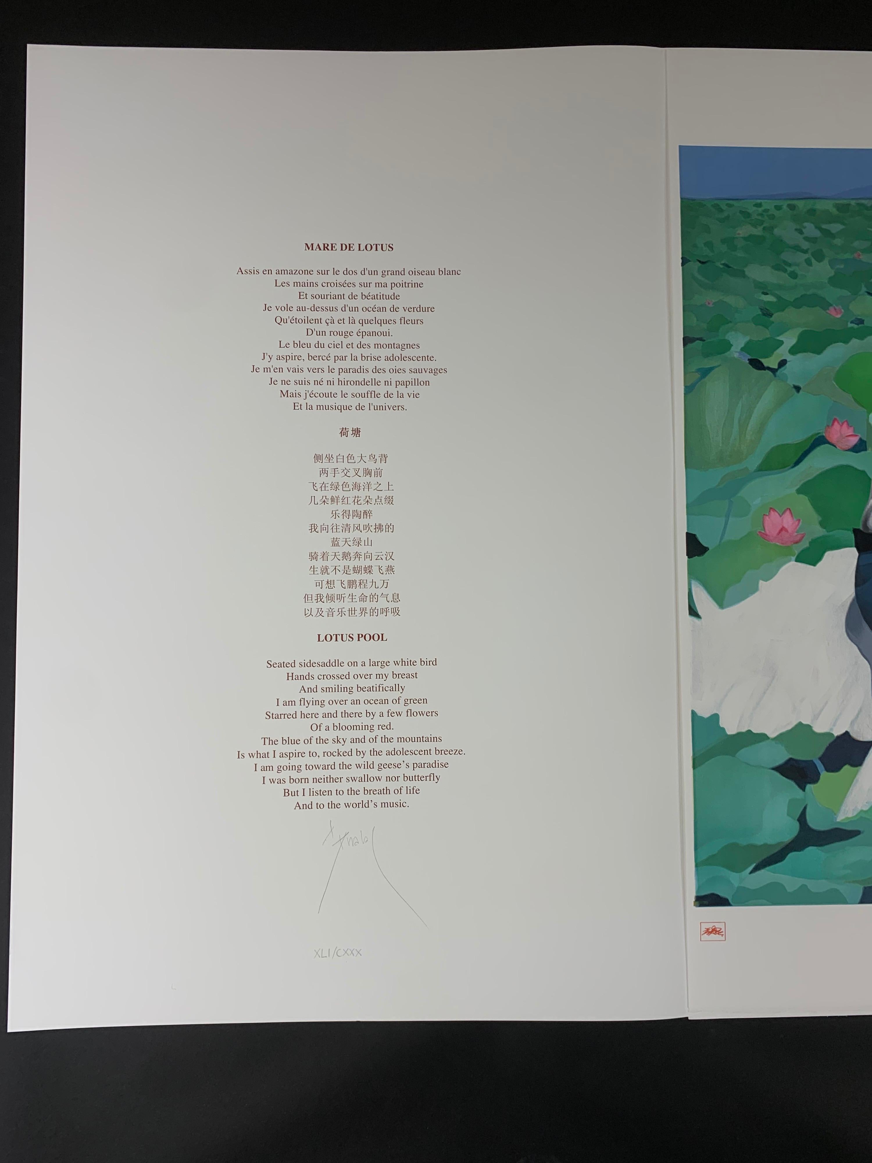 Lotus Pool - Contemporary, 21st Century, Lithograph, Limited Edition, Chinese en vente 13