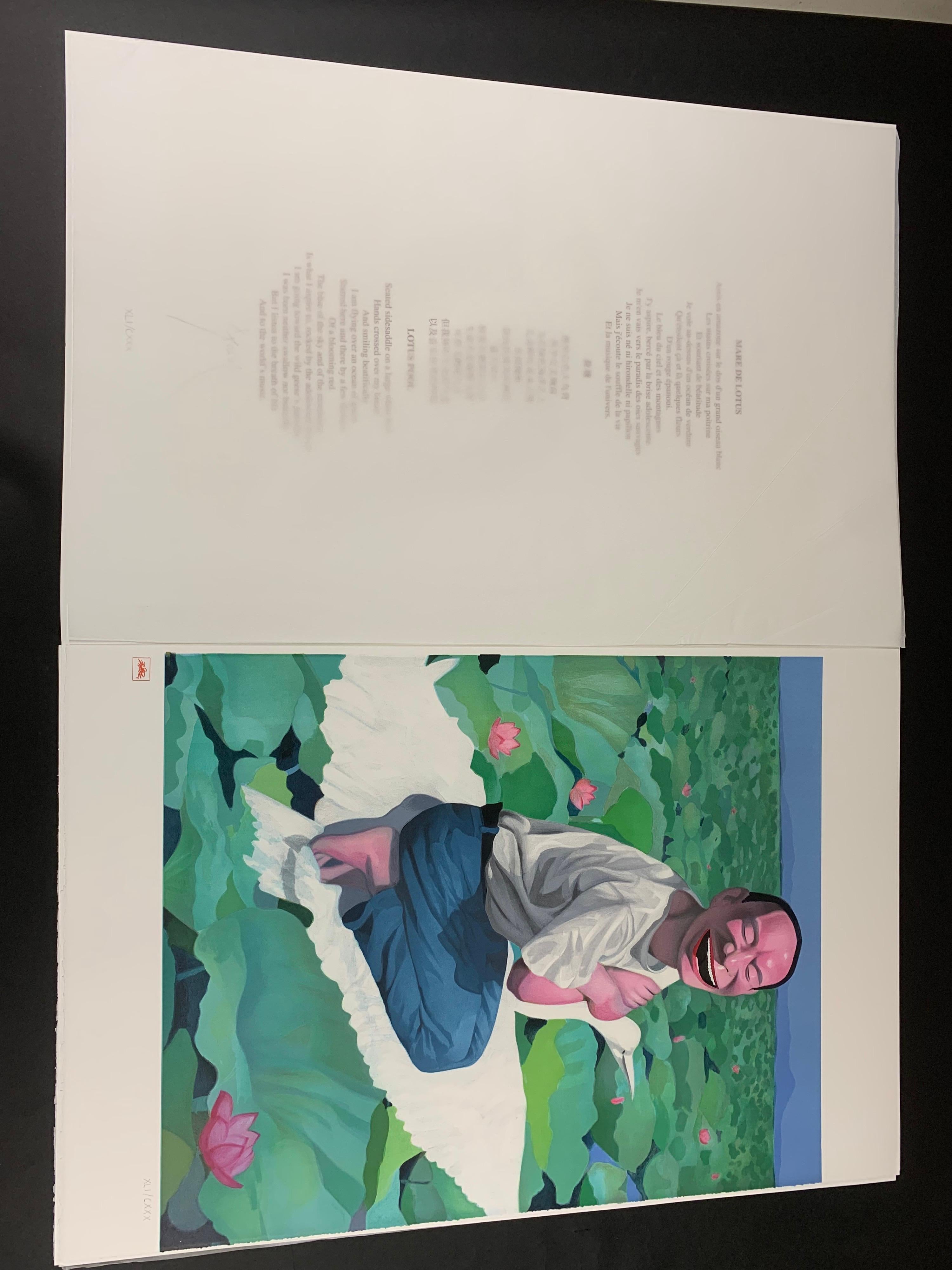 Lotus Pool - Zeitgenössisch, 21. Jahrhundert, Lithographie, Limitierte Auflage, Chinesisch im Angebot 5