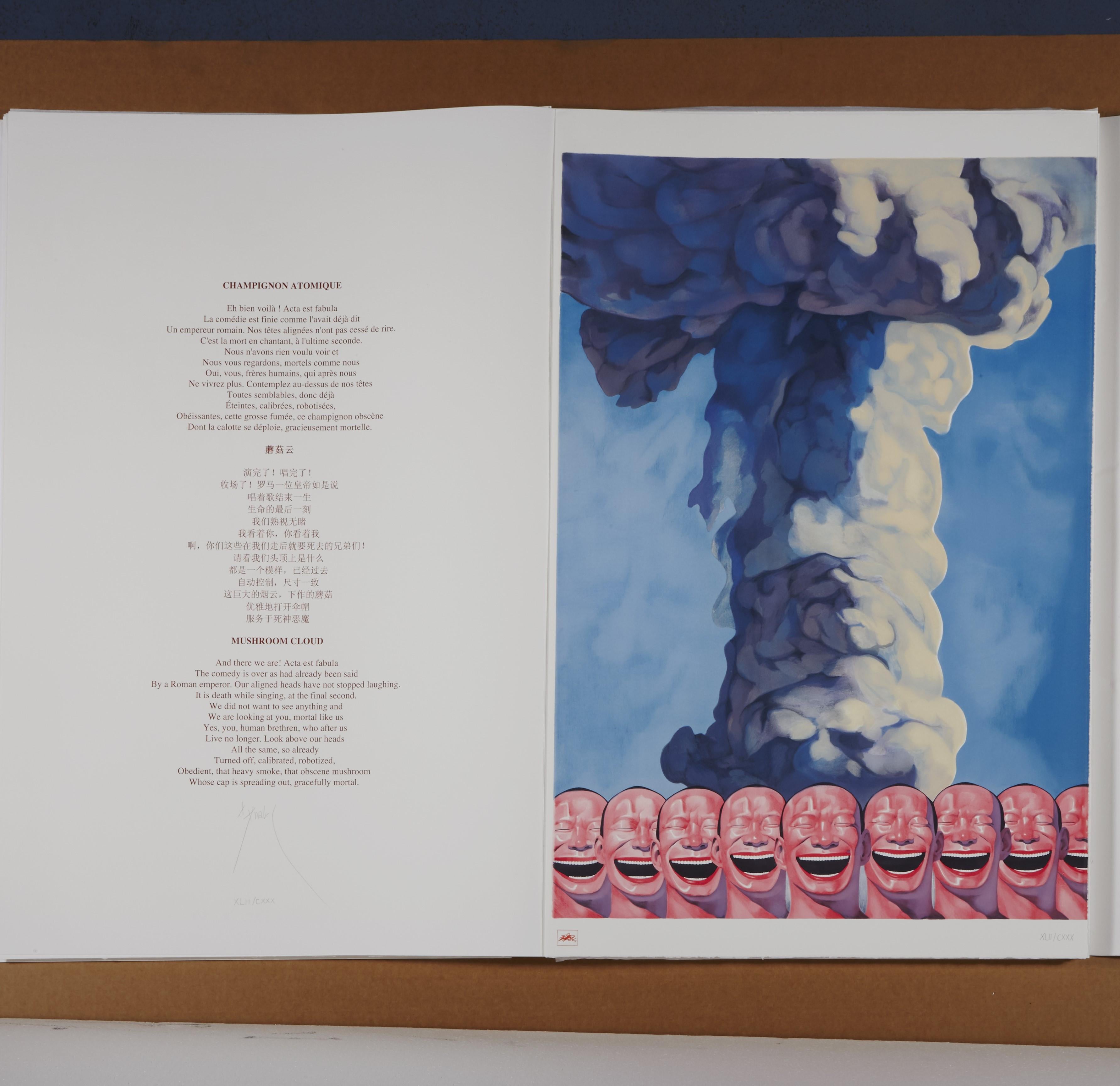 Nuage champignon, Yue Minjun- Art, lithographie, édition limitée chinoise en vente 4