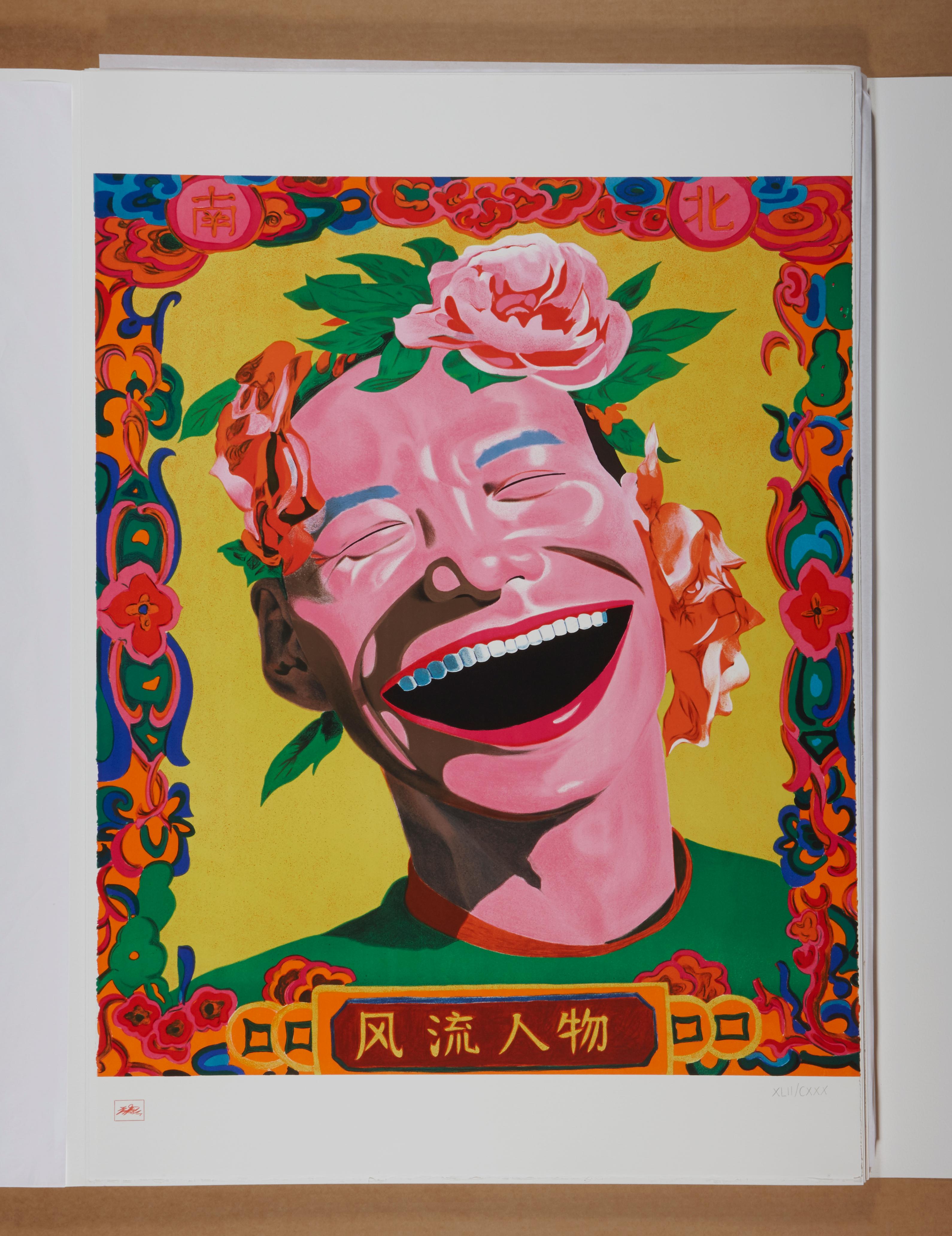 Yue Minjun, Remarkable People
Contemporary, 21st Century, Lithograph, Limited Edition, Chinese
Lithograph
Edition of 130
80 × 120 cm (47 1/5 × 31 1/2 in)
Stamped Signature, numbered in Roman numerals
In mint condition, as acquired from the