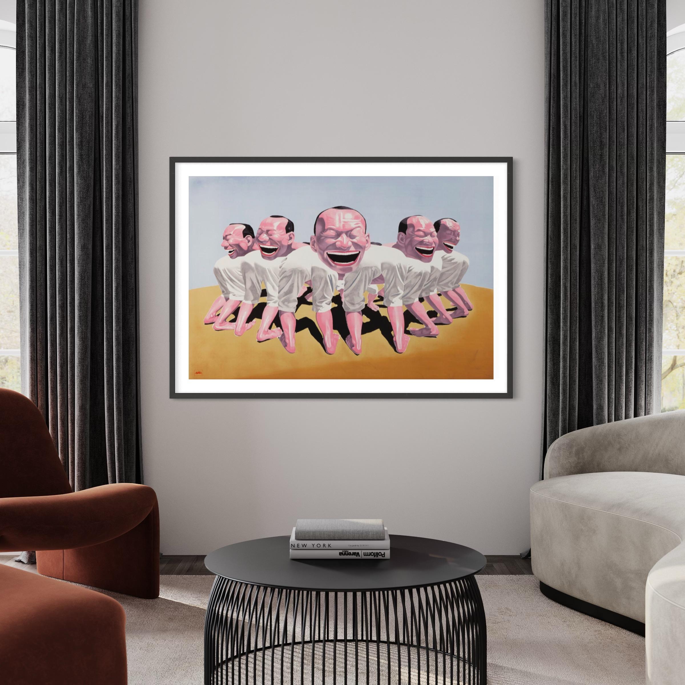 Yue Minjun Figurative Print - Sheep Herd - Contemporary, 21st Century, Lithograph, Limited Edition, Chinese