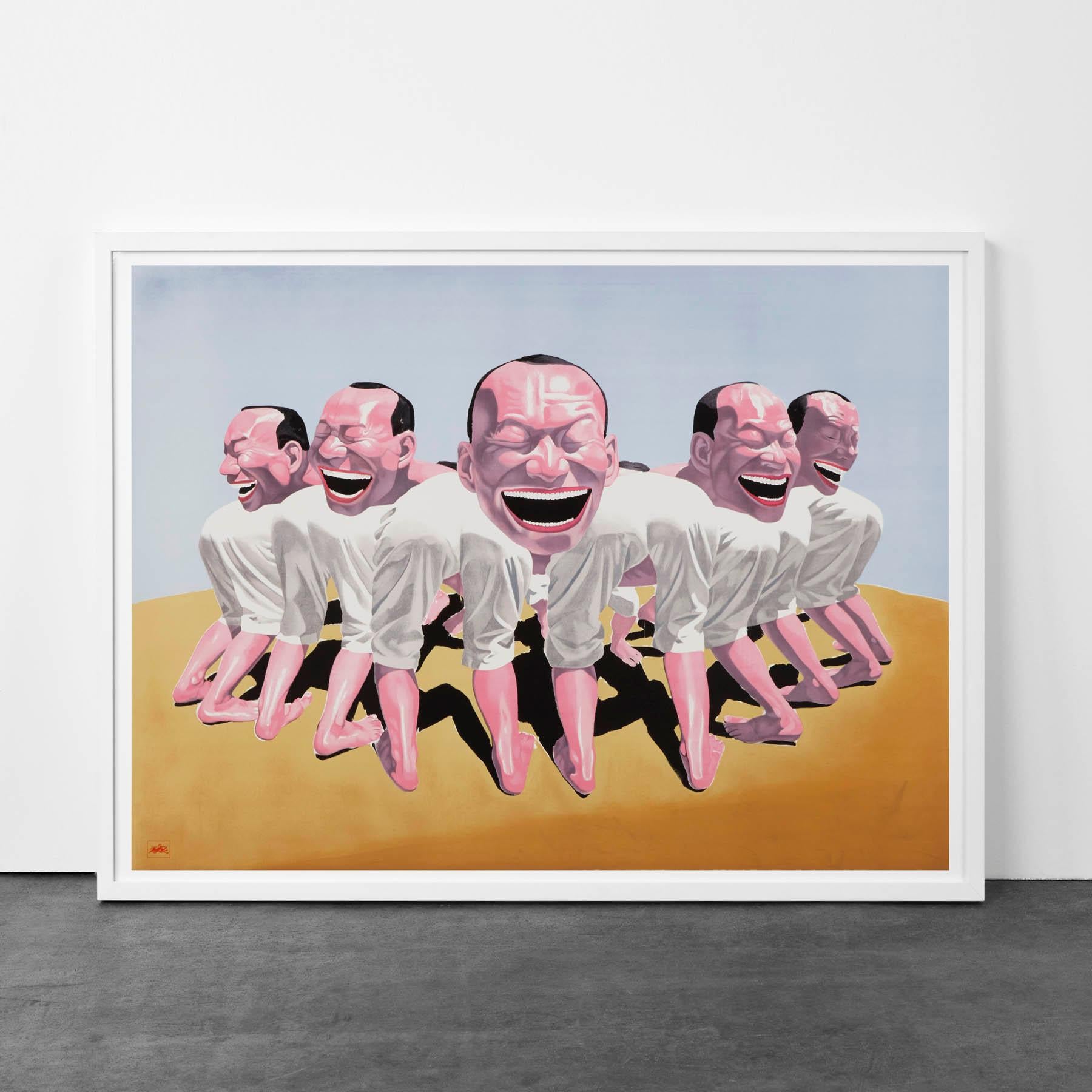 Rebaño de ovejas - Contemporáneo, Siglo XXI, Litografía, Edición limitada, Chino - Figurative Print Gris de Yue Minjun