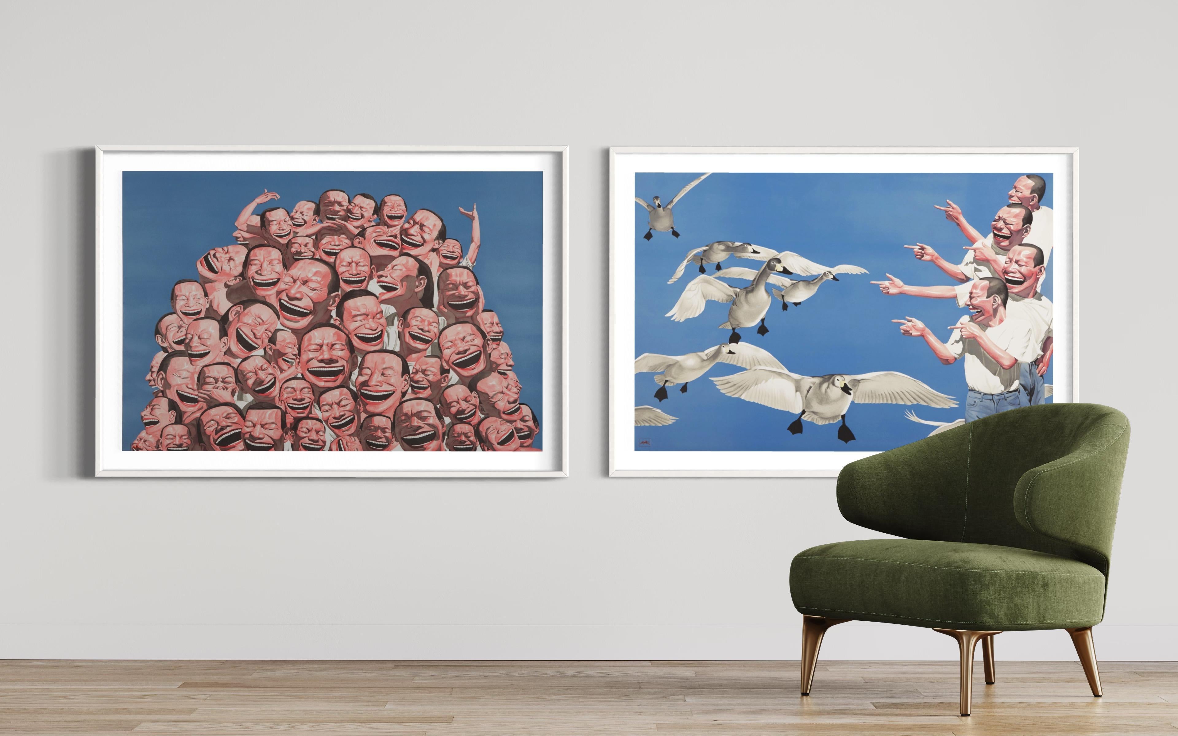 Yue Minjun, Snatched Ecstasy (Portfolio of 20)
Contemporary, 21st Century, Lithograph, Limited Edition, Chinese
Lithograph
Edition of 130
80 × 120 cm (47 1/5 × 31 1/2 in)
Each print has a Stamped Signature and is numbered in Roman numerals
In mint