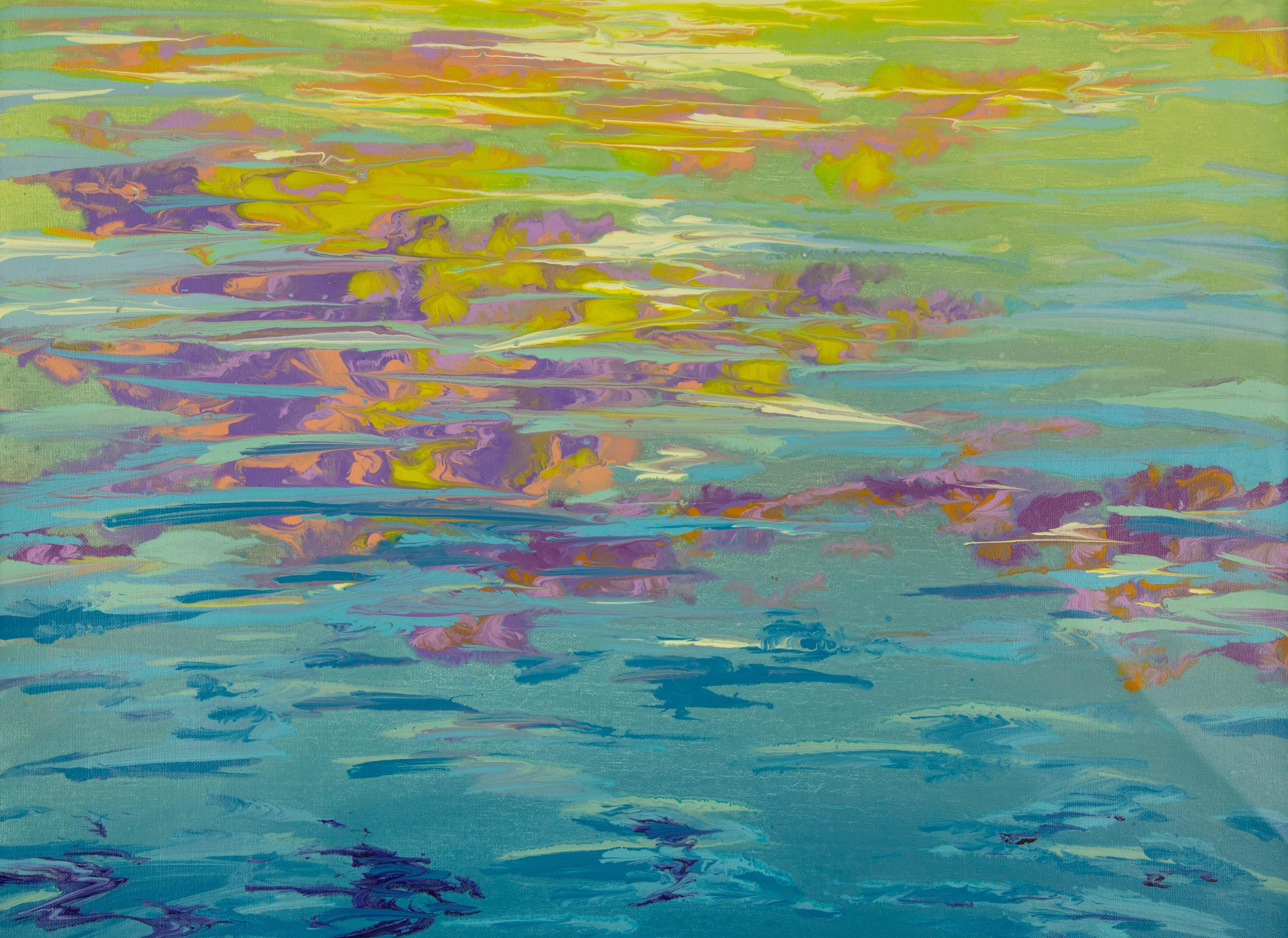 Yue Yang Abstraktes Original Acryl auf Leinwand „Wasserstudie II“ von Yue Yang im Angebot 1