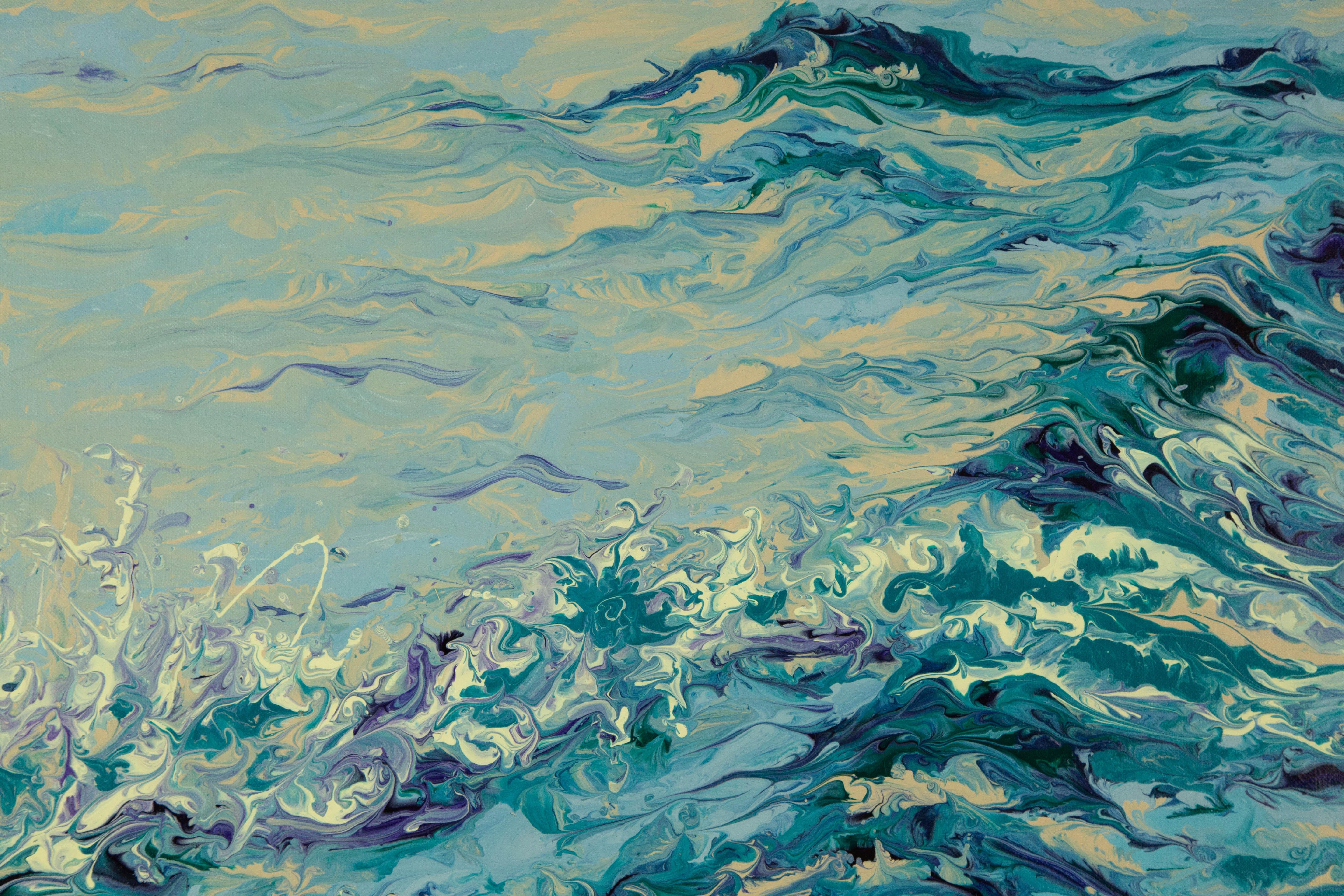 Yue Yang Abstraktes Original Acryl auf Leinwand „Wasserstudie VI“ von Yue Yang im Angebot 1