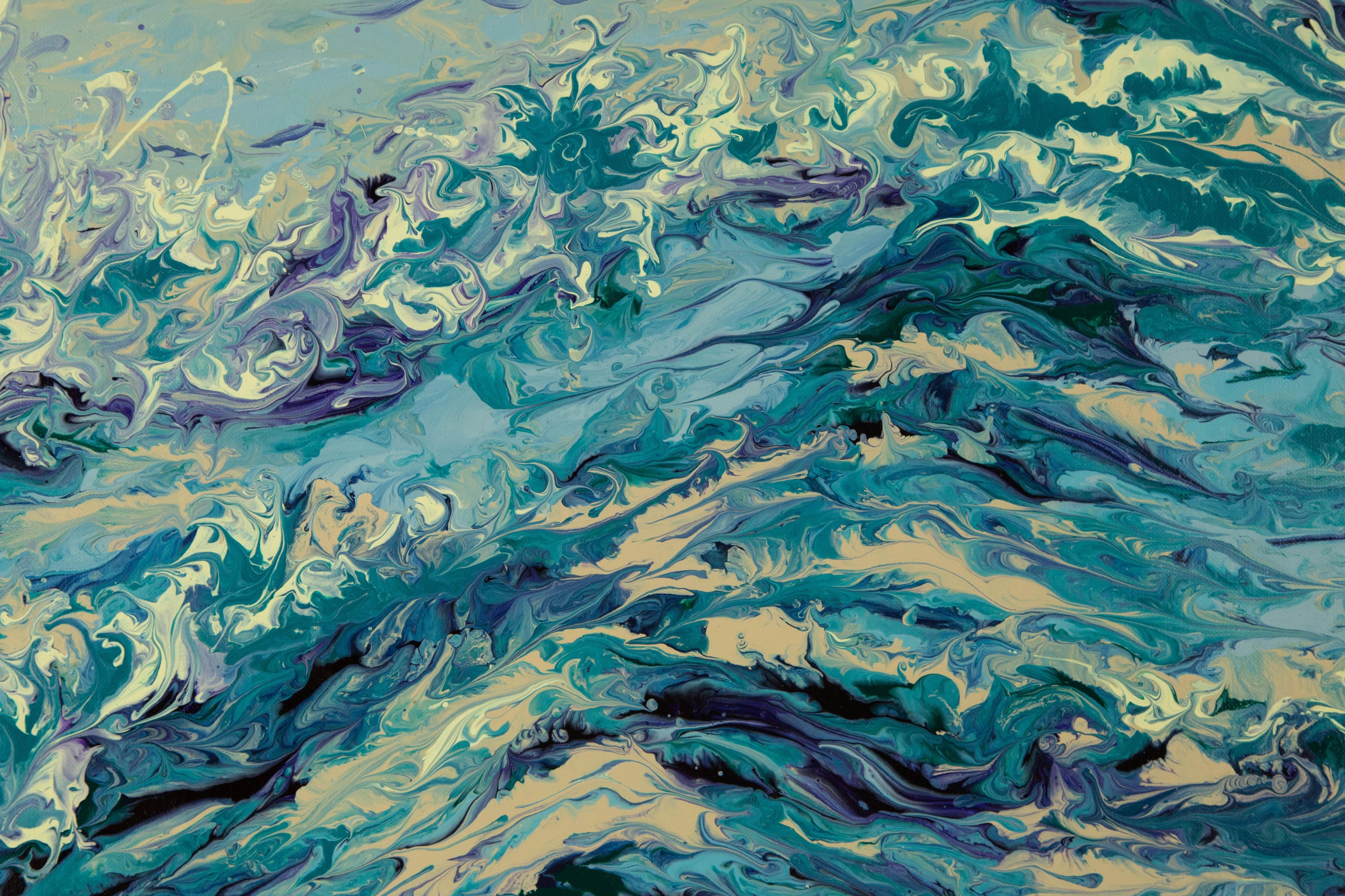 Yue Yang Abstraktes Original Acryl auf Leinwand „Wasserstudie VI“ von Yue Yang im Angebot 2