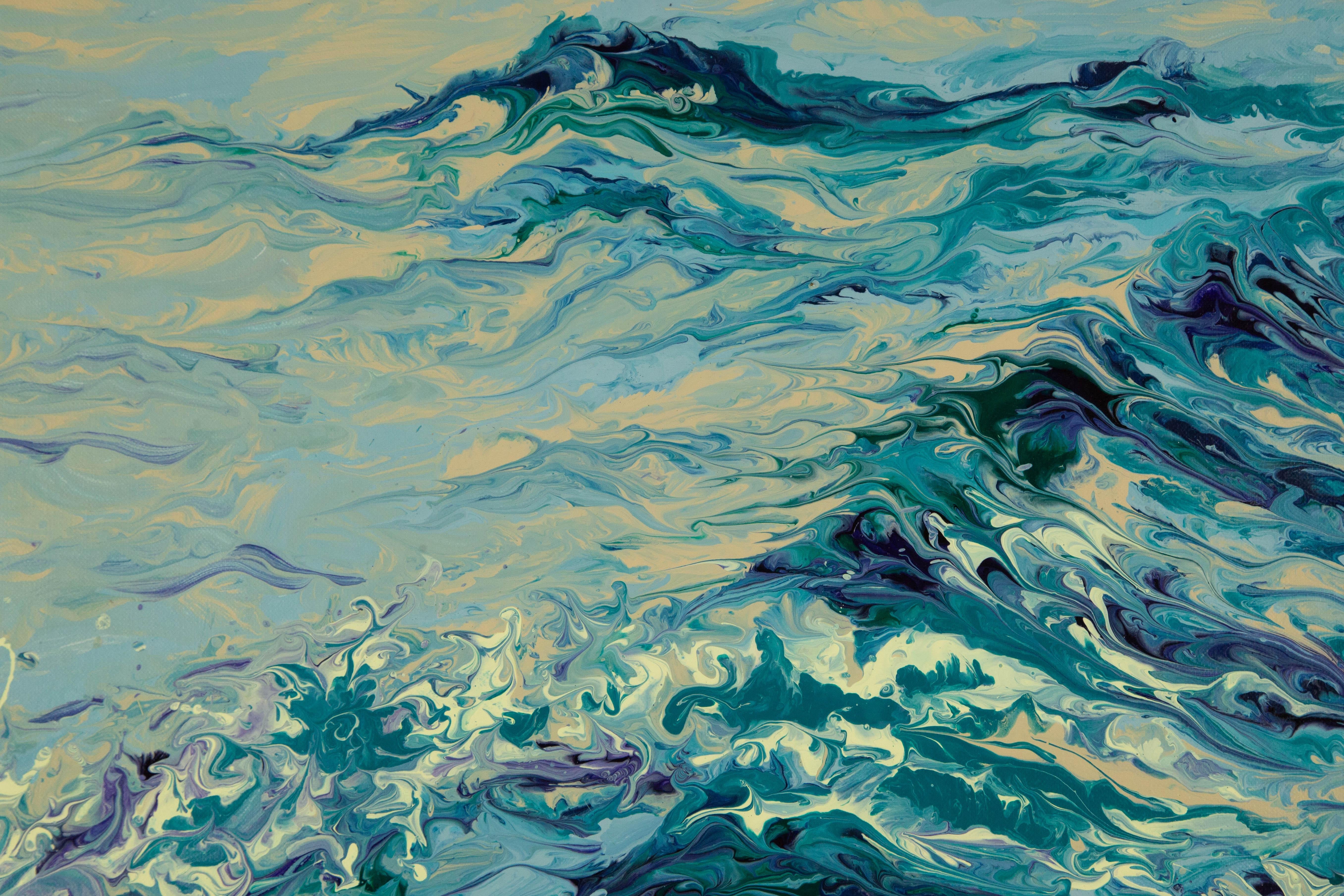 Yue Yang Abstraktes Original Acryl auf Leinwand „Wasserstudie VI“ von Yue Yang im Angebot 3