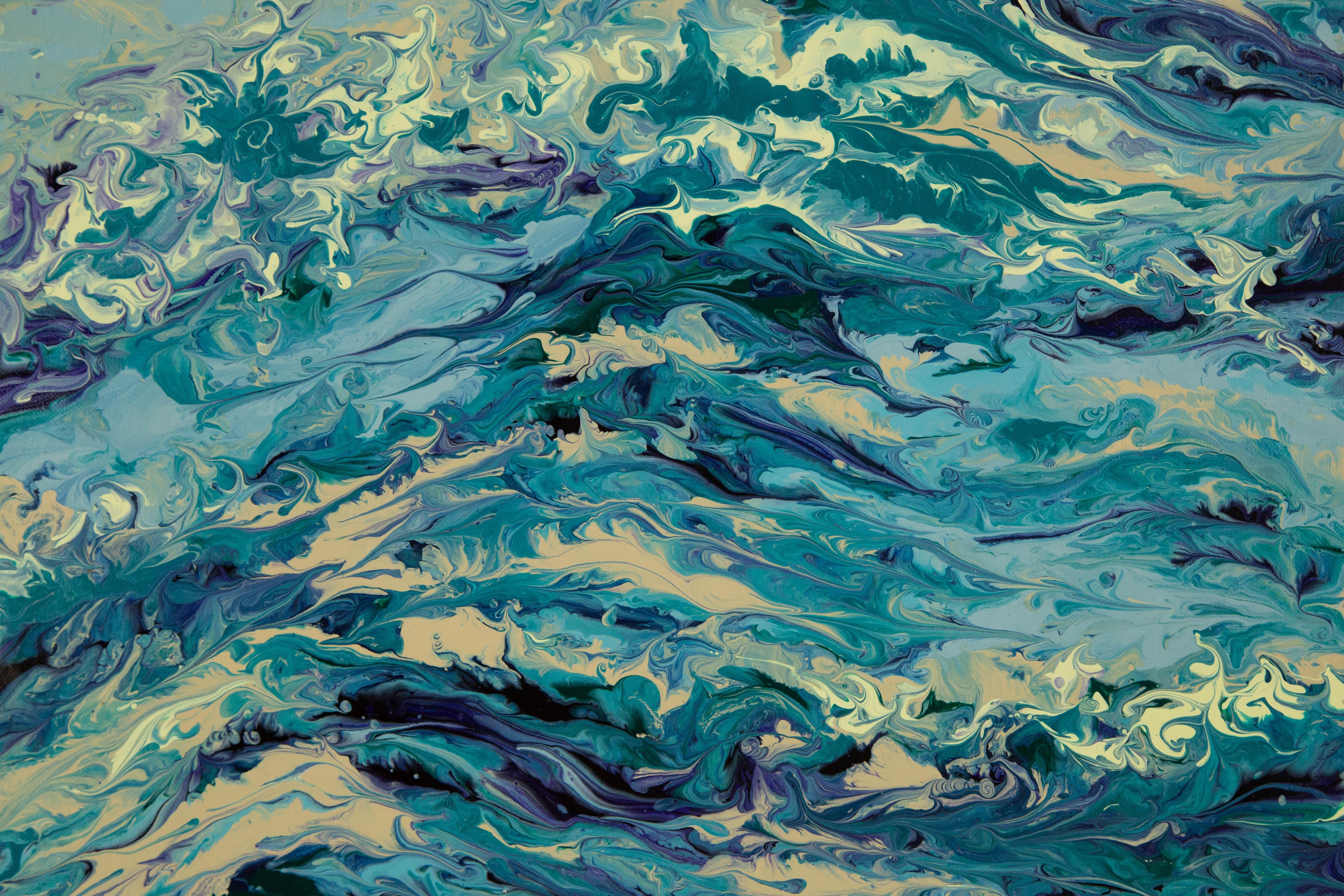 Yue Yang Abstraktes Original Acryl auf Leinwand „Wasserstudie VI“ von Yue Yang im Angebot 4