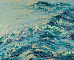 Huile sur toile abstraite d'origine de Yue Yang « Water Study VI »