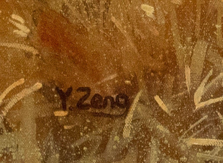 Yue Zeng - Lion cub, Painting, Oil on Canvas For Sale at 1stDibs