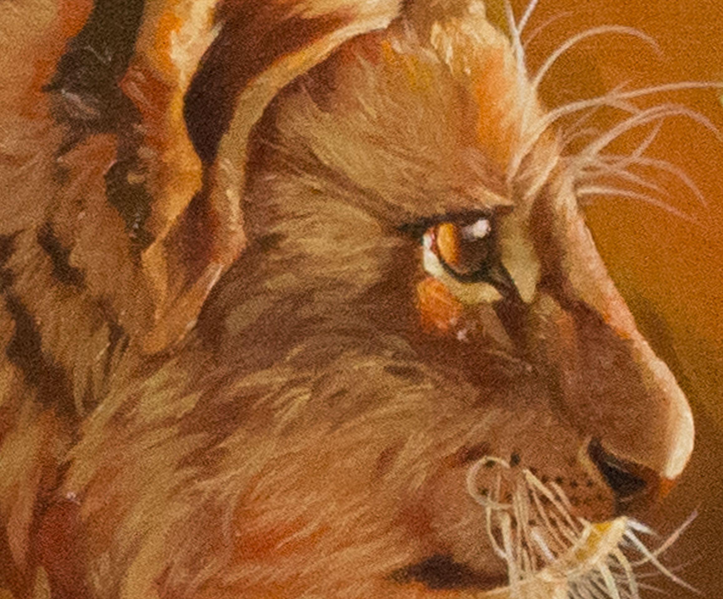 Lion cub, Painting, Oil on Canvas For Sale 1