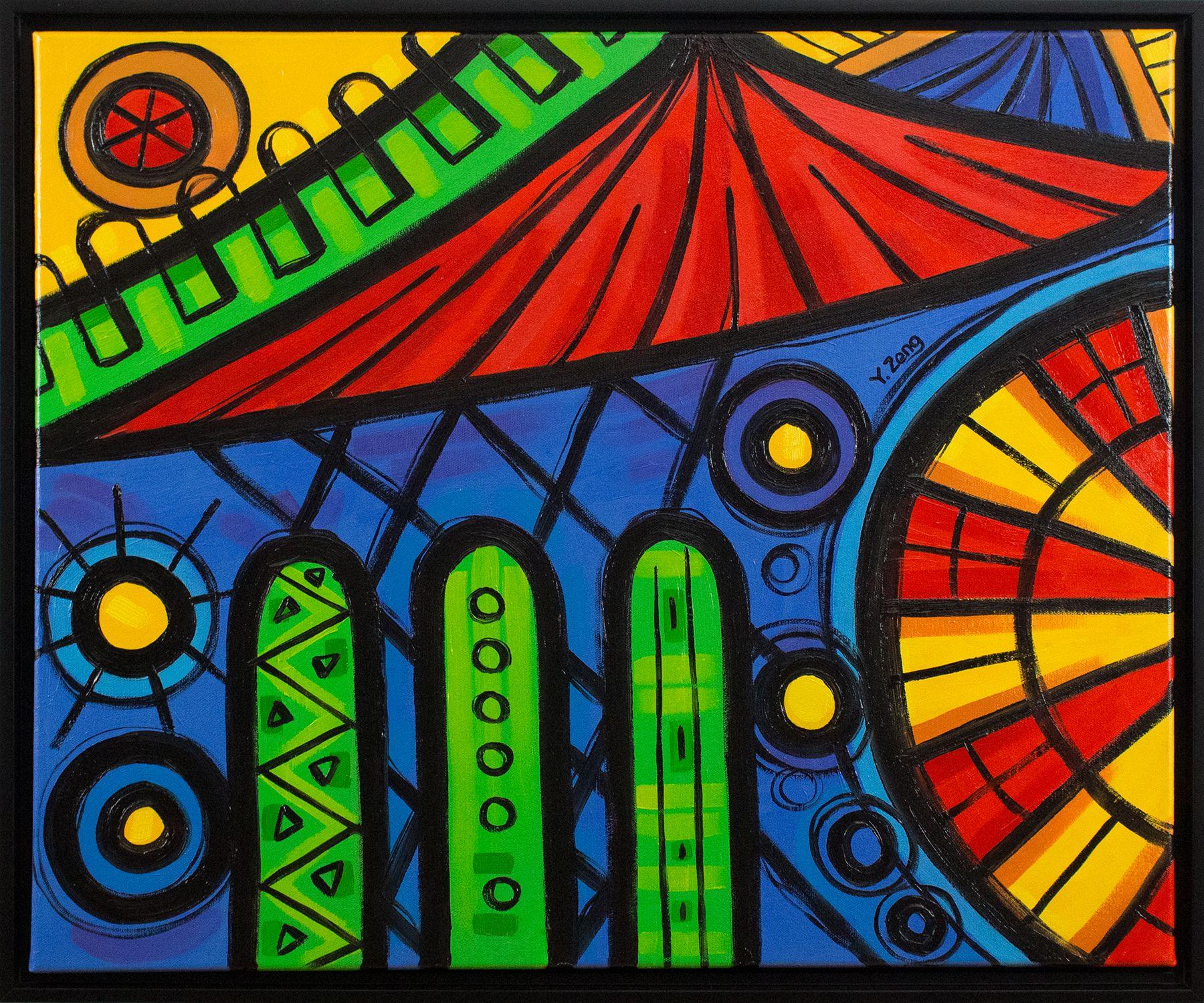 I often spent a lot of time in all kinds of playgrounds with my kids during the warm season. The playground construction is always painted with bold bright color, red, yellow, green and blue. After watching those bars and slides day after day, I