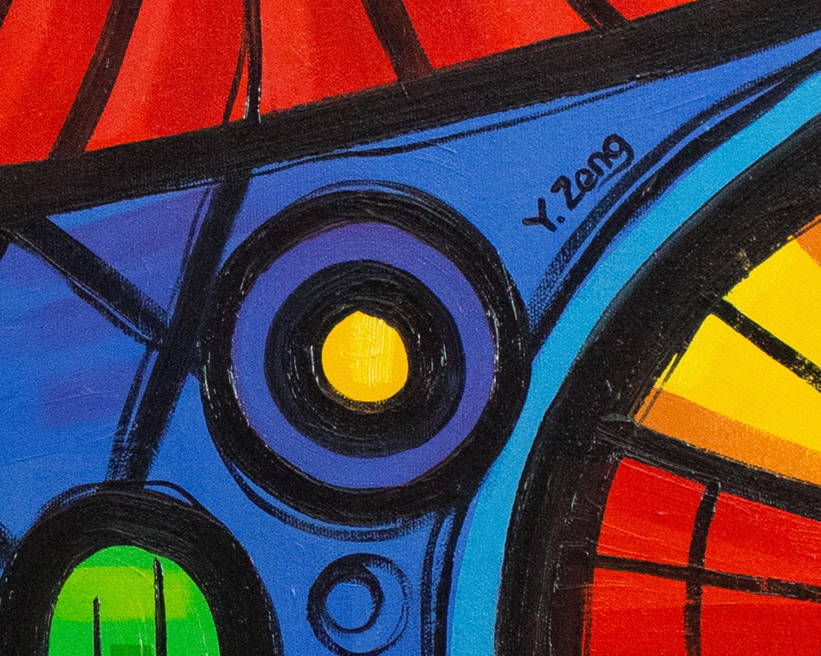 Playground blue, Painting, Oil on Canvas For Sale 1