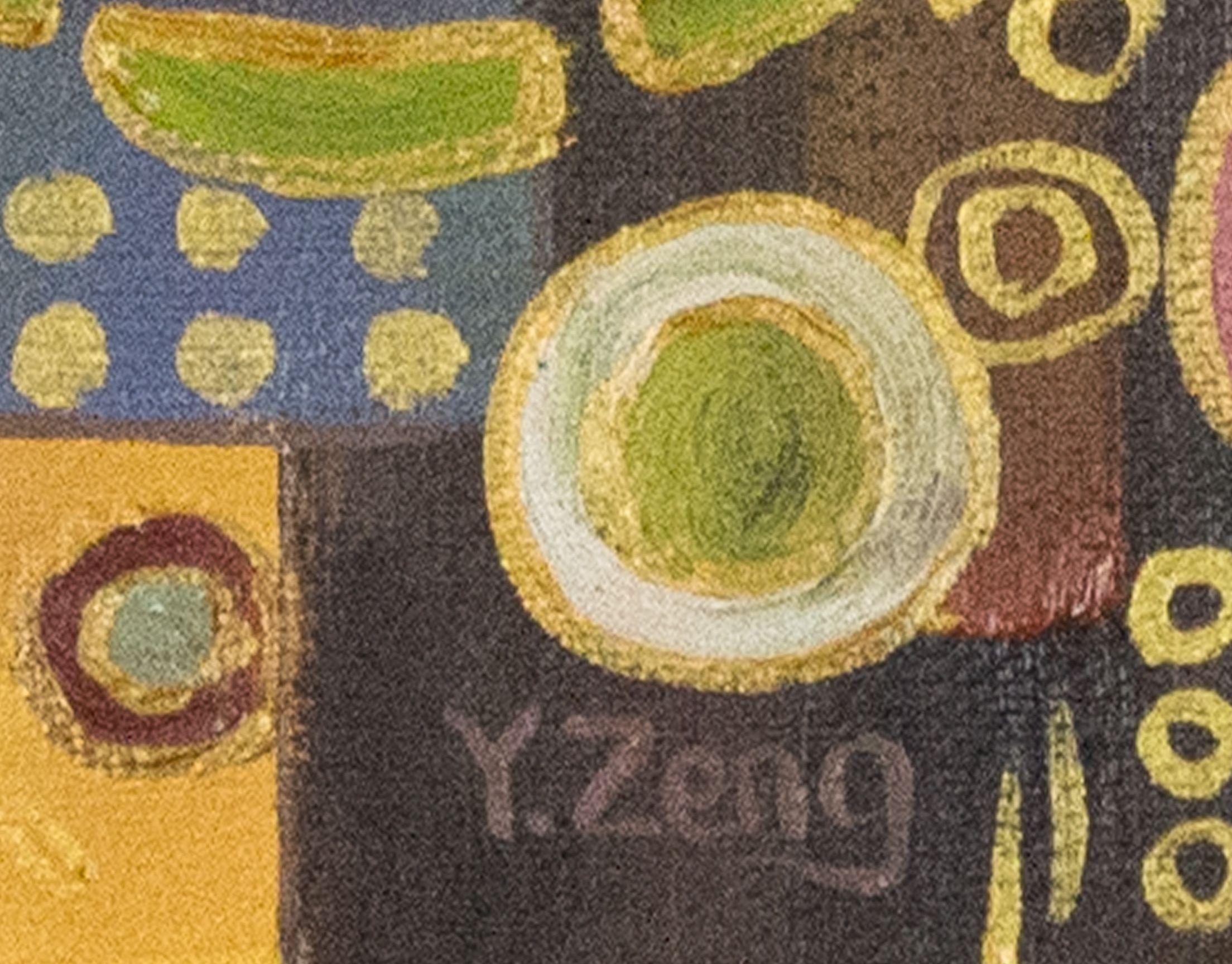 Upcycle #1 Celebration, Pittura, Olio su tela - Painting Astratto di Yue Zeng