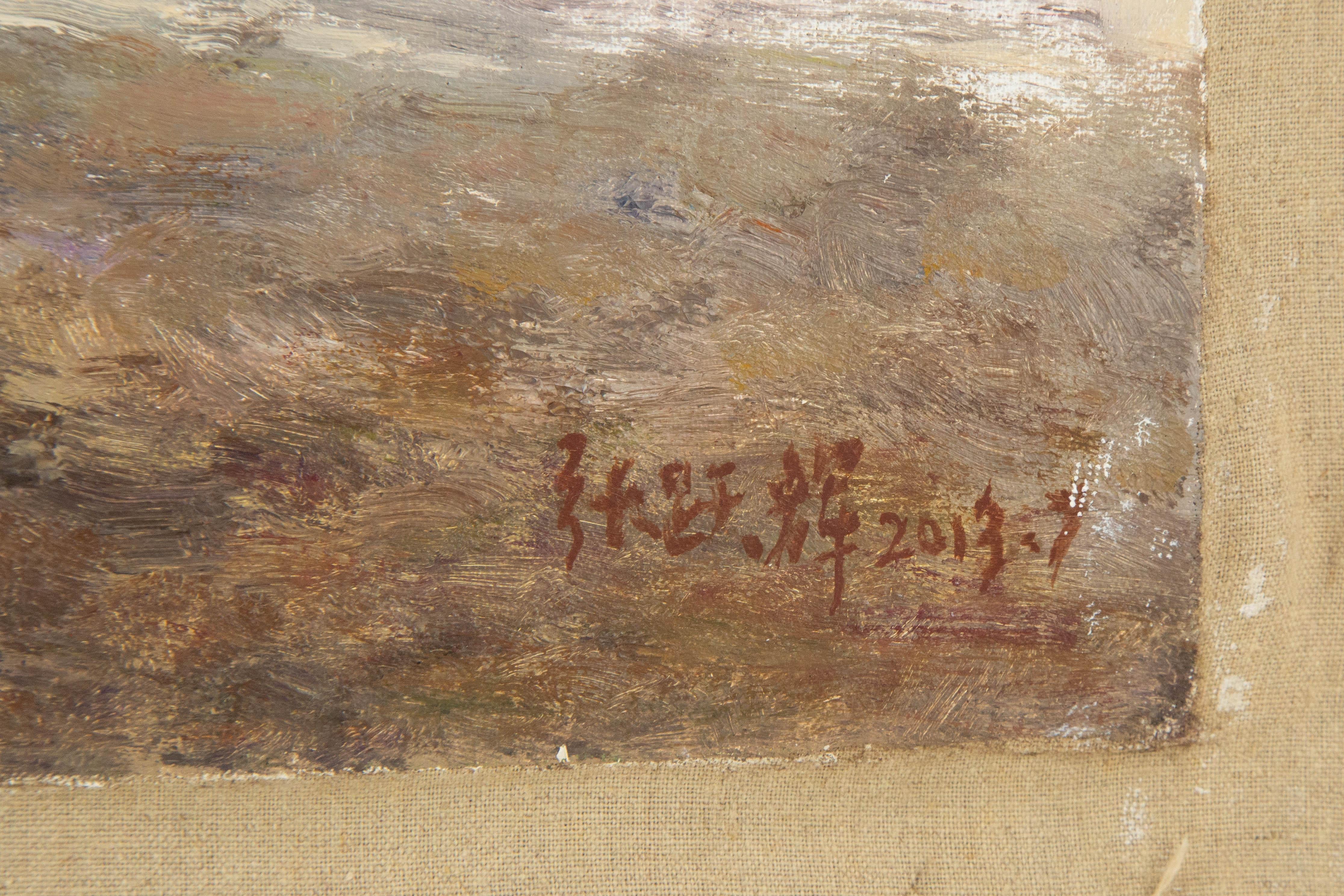Yuehui Zhang Landschaft, Original, Ölgemälde auf Leinwand, „Herbstfarben“ im Angebot 4