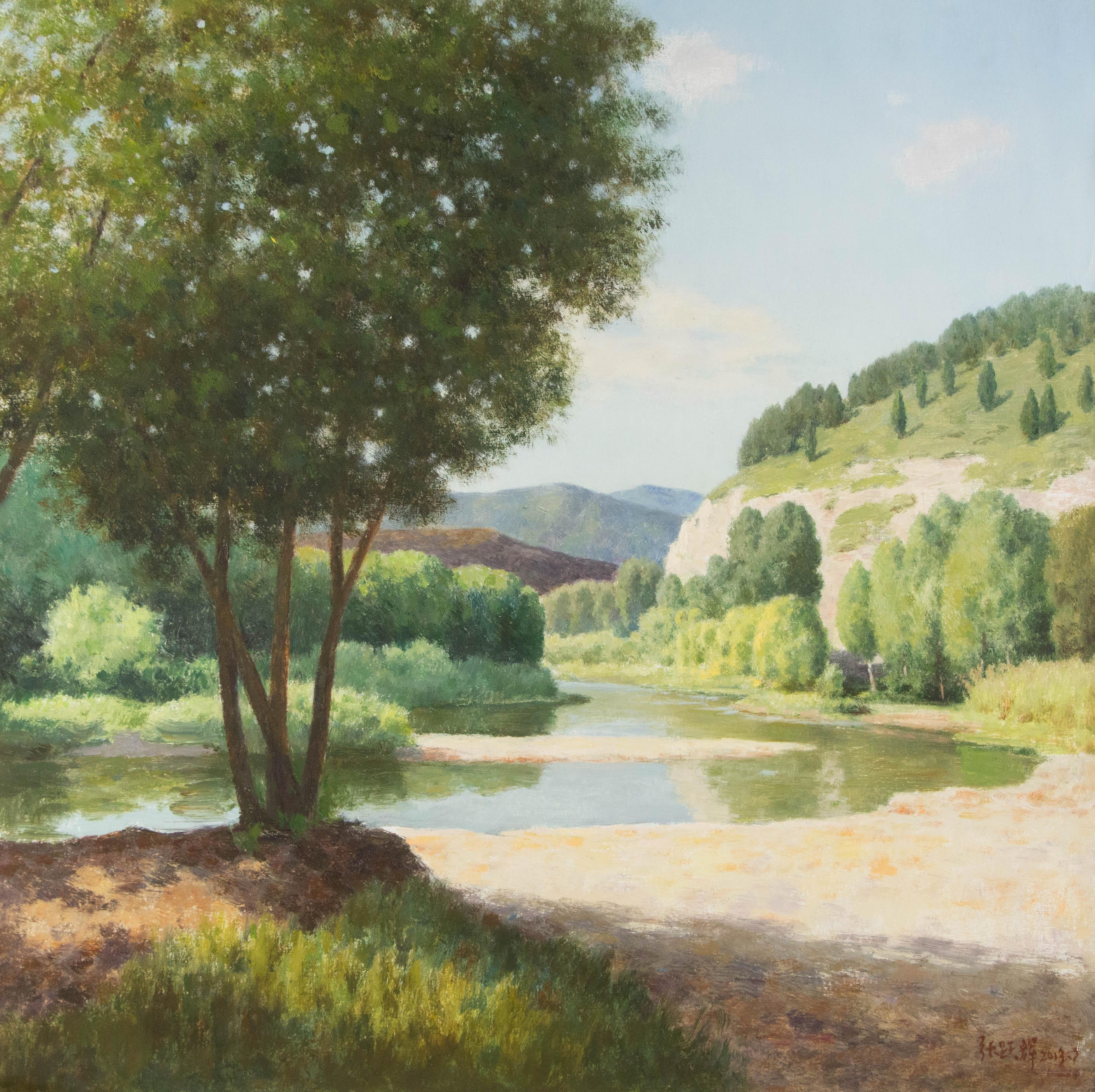 Yuehui Zhang Landschaft, Original, Ölgemälde auf Leinwand, „Herbstfarben“