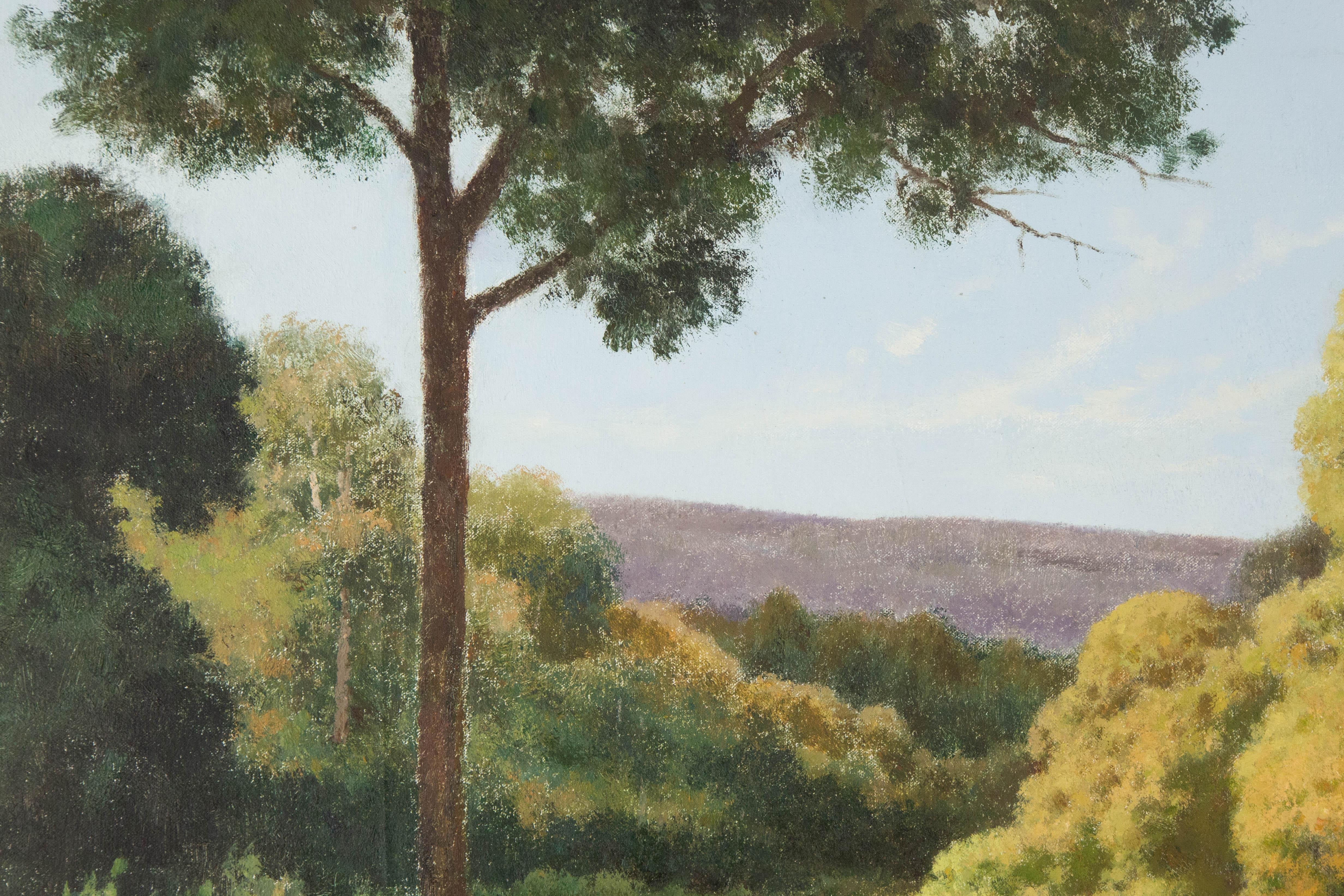 YueHui Zhang Landschaft, Original, Ölgemälde auf Leinwand, „Early In The Morning“ im Angebot 1