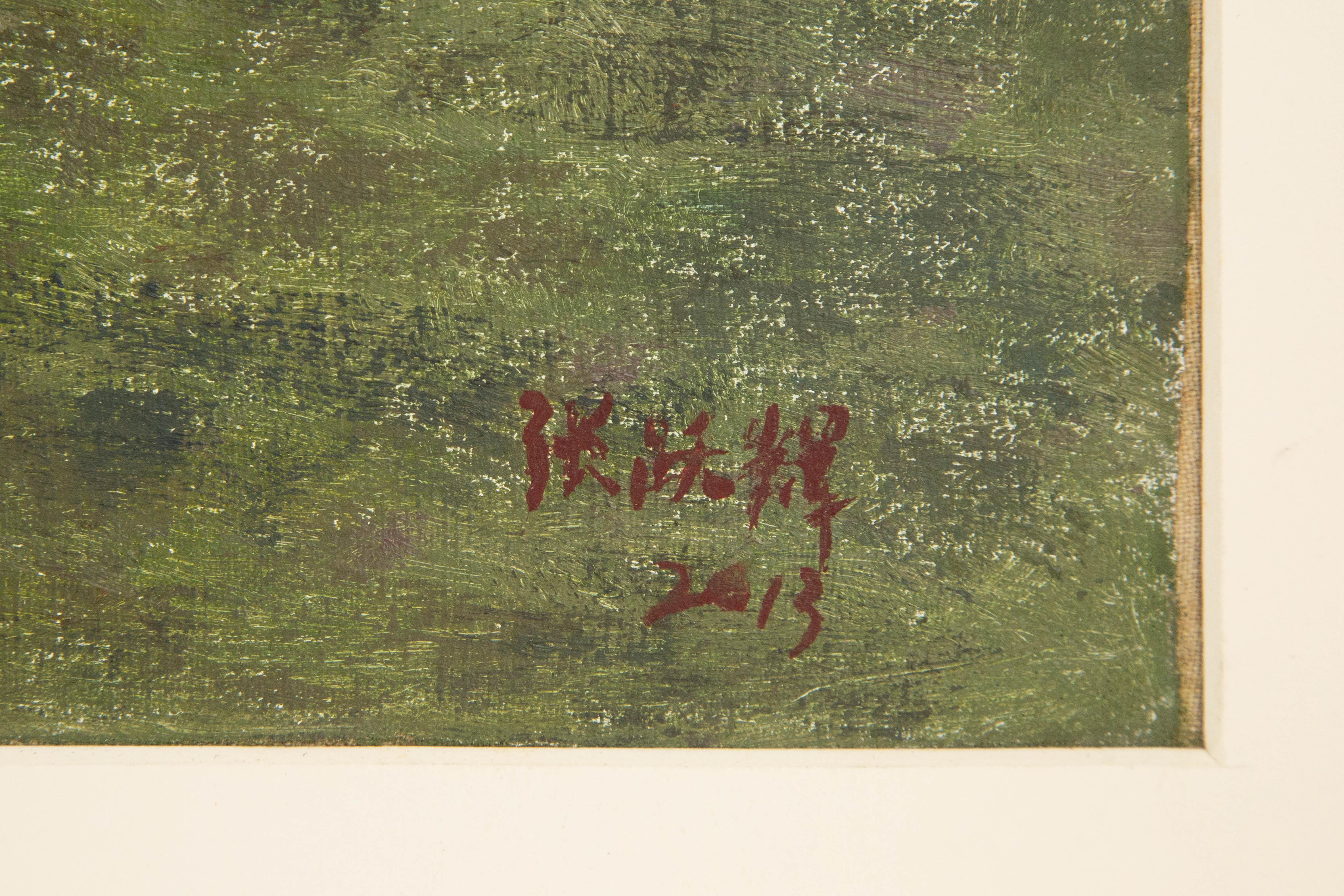 YueHui Zhang Landschaft, Original, Ölgemälde auf Leinwand, „Early In The Morning“ im Angebot 7